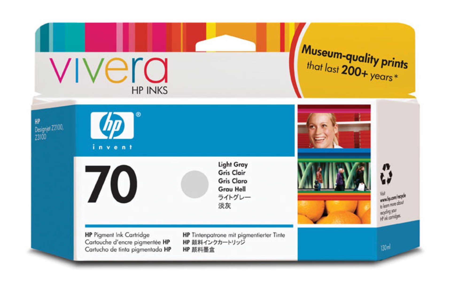 Tinta HP 70 – C9450A, Gris 130ml