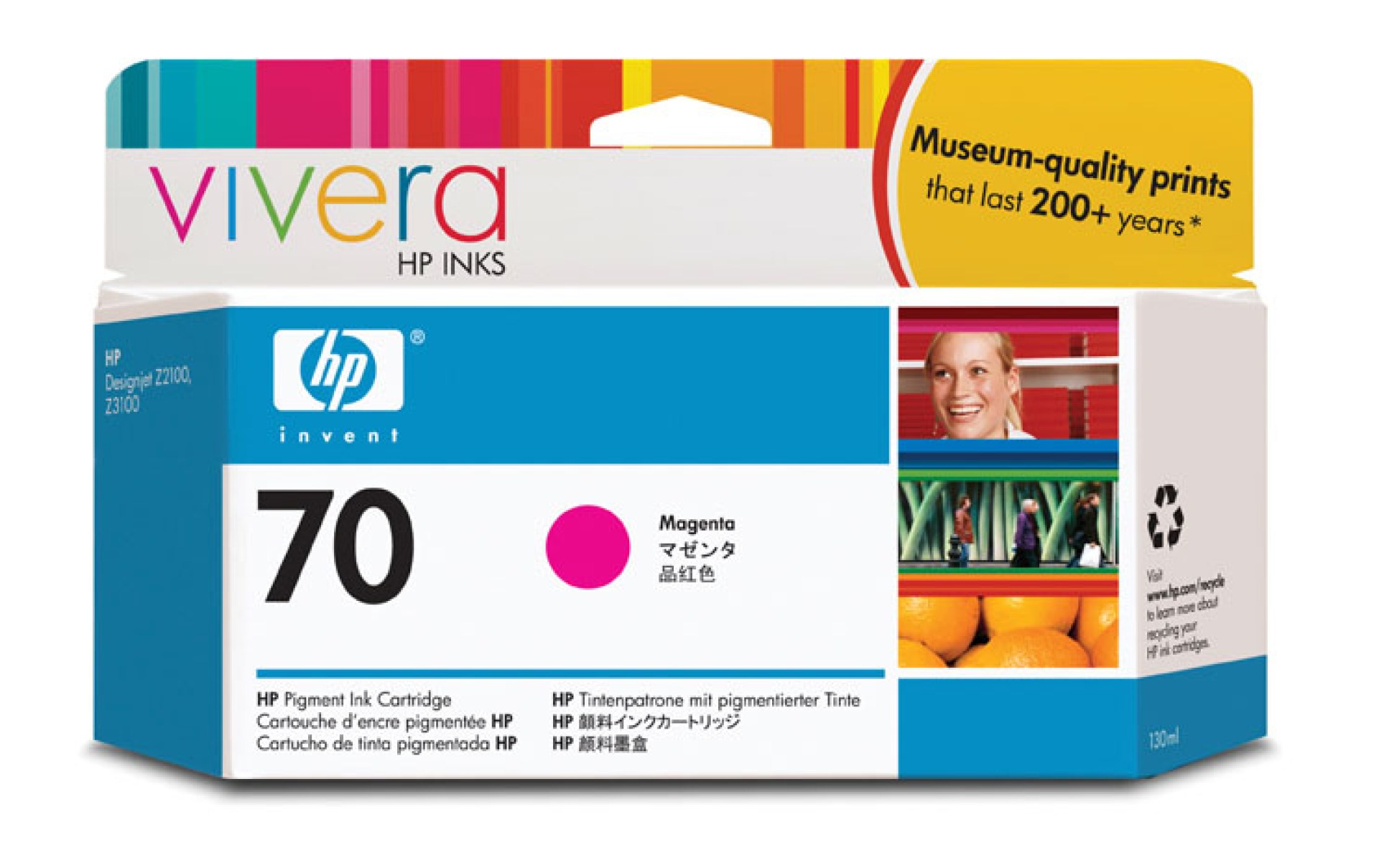 Tinta HP 70 – C9453A, Magenta 130ml