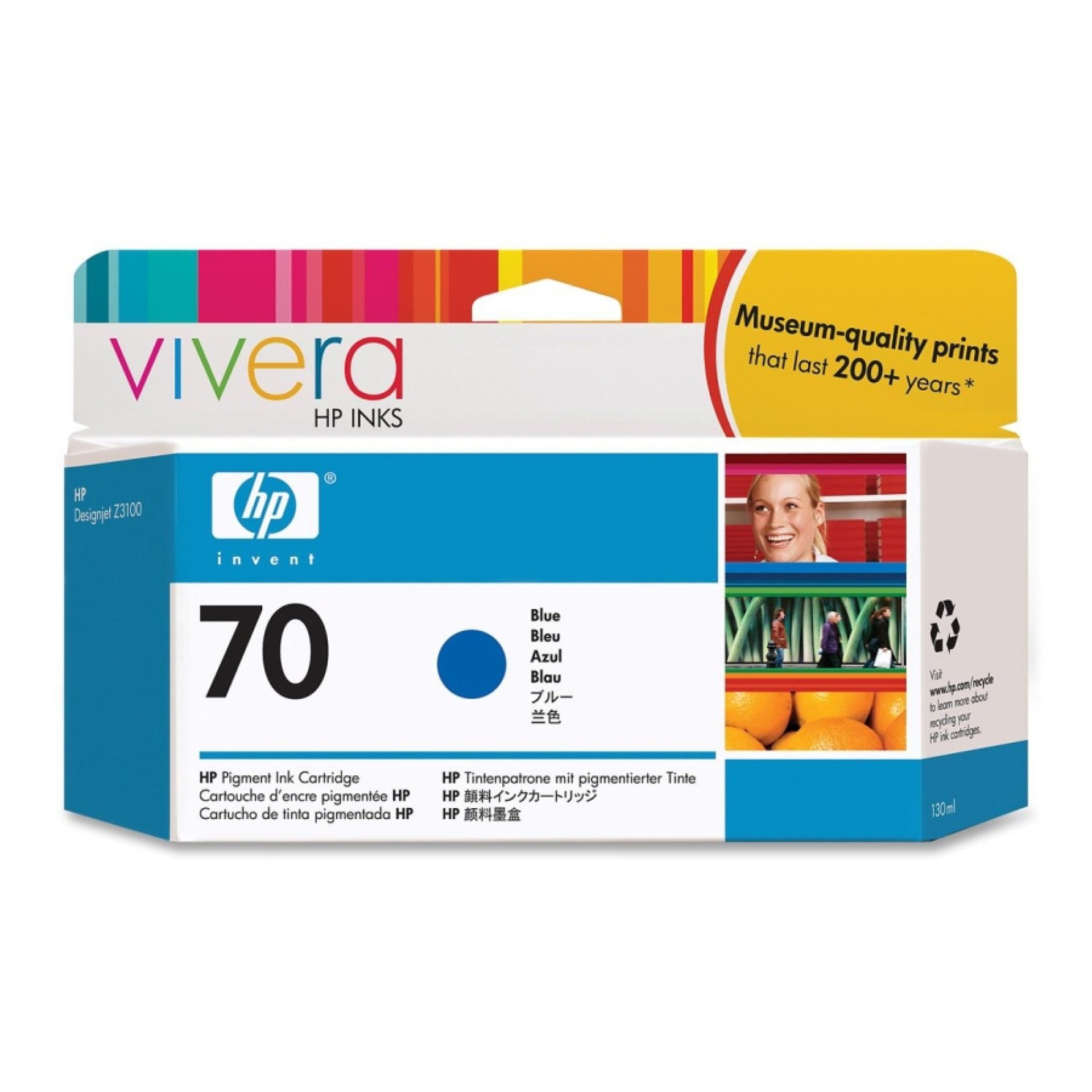 Tinta HP 70 – C9458A, Azul 130ml