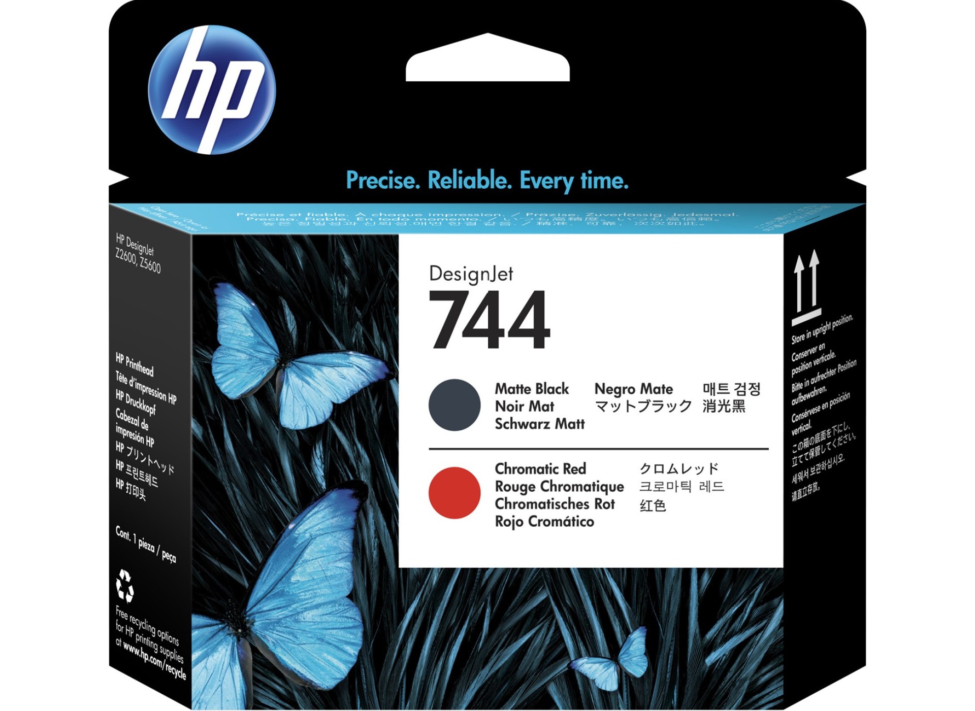 Cabezal HP 744 – F9J88A, Negro Mate/Rojo Cromático
