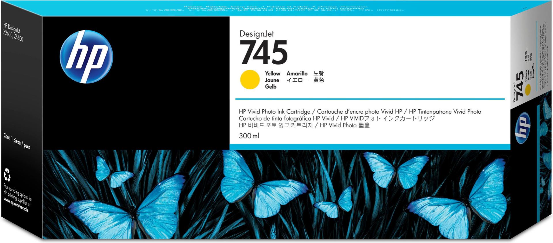Tinta HP 745 – F9K02A, Amarillo 300ml
