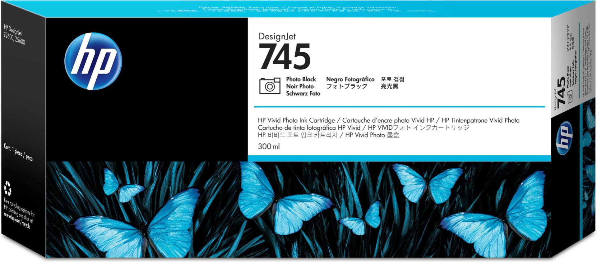 Tinta HP 745 – F9K04A, Negro Fotográfico 300ml