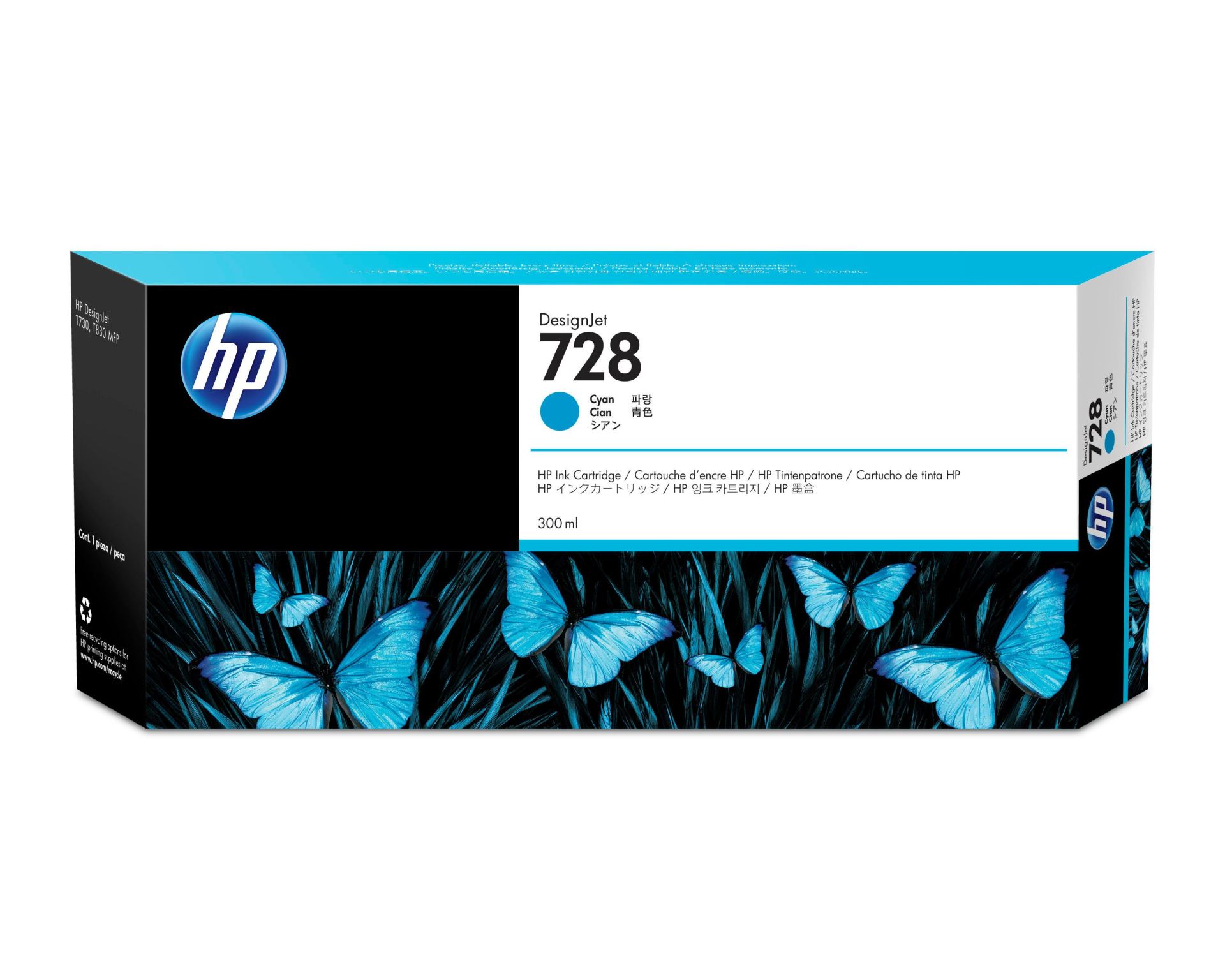 Tinta HP 728 – F9K17A, Cian 300ml