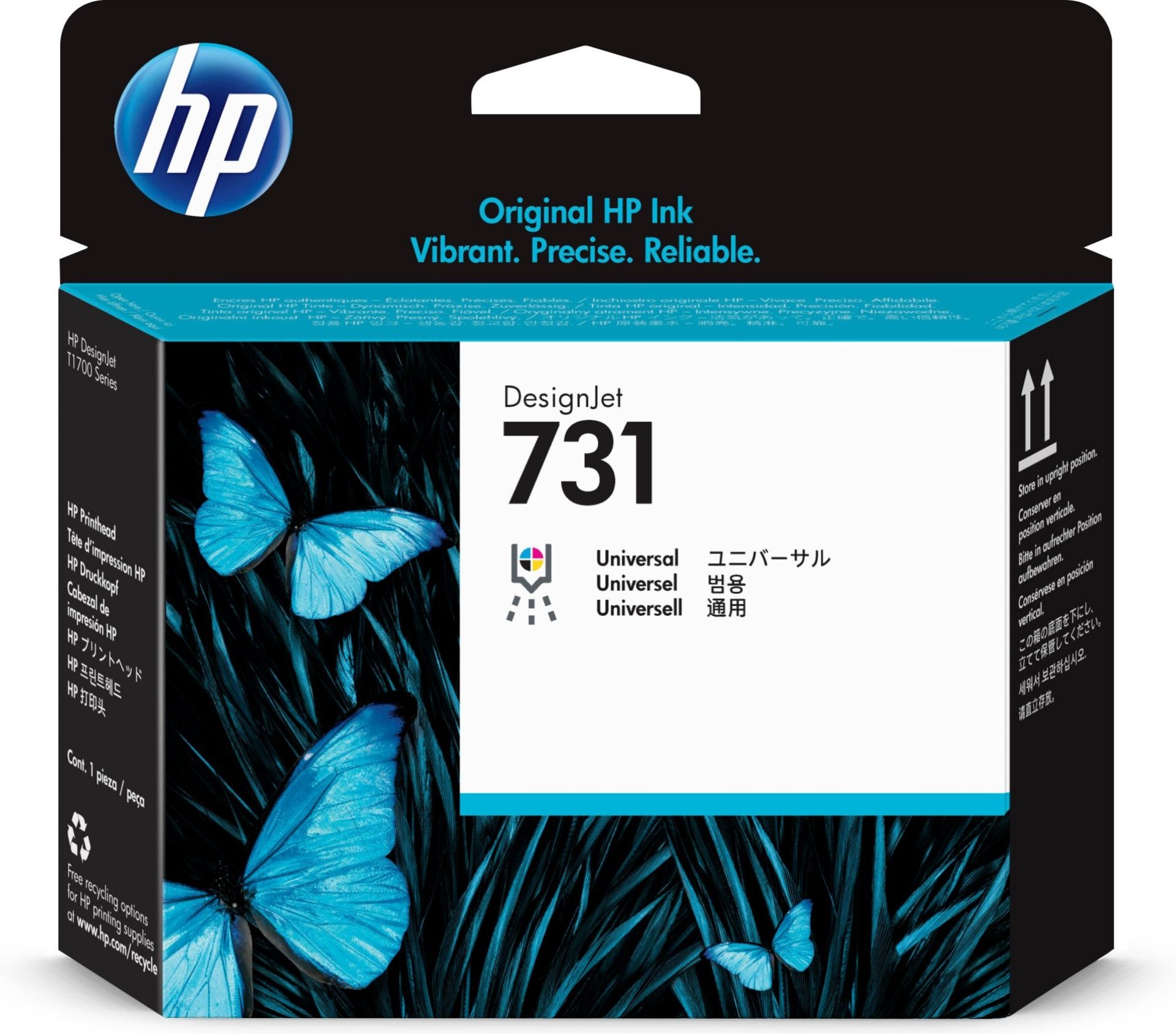 Cabezal HP 731 – P2V27A, Negro Mate/Negro Fotográfico/Cian/Magenta/Amarillo/Gris