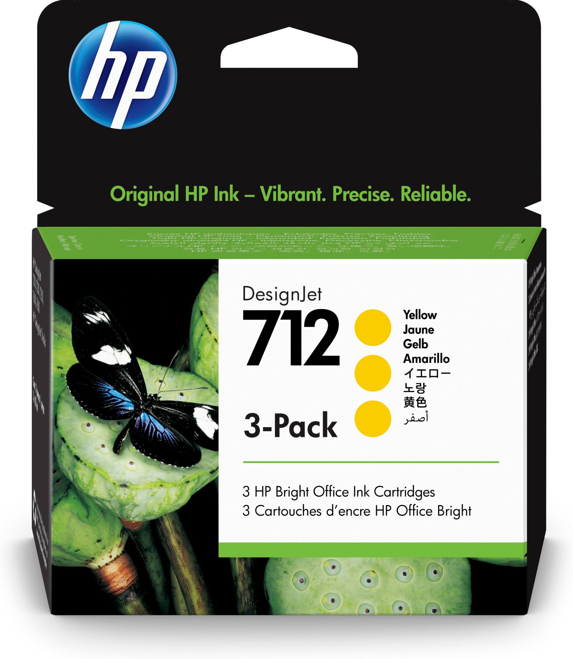 Tinta HP 712 3ED79A – Amarillo 29 ml – 3 Piezas