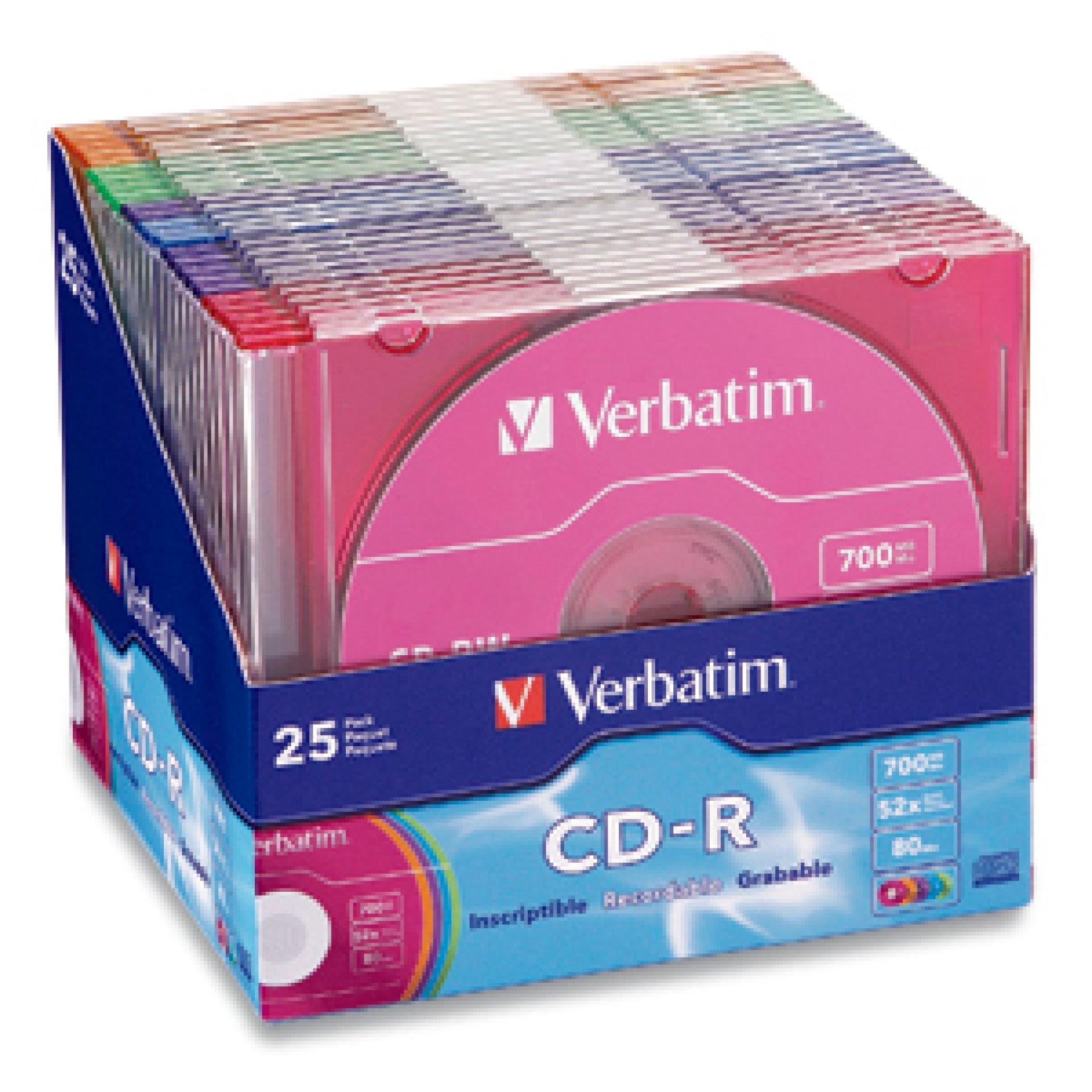 Disco CD-R VERBATIM – CD-R, 700 MB, 25, 52x, 80 min