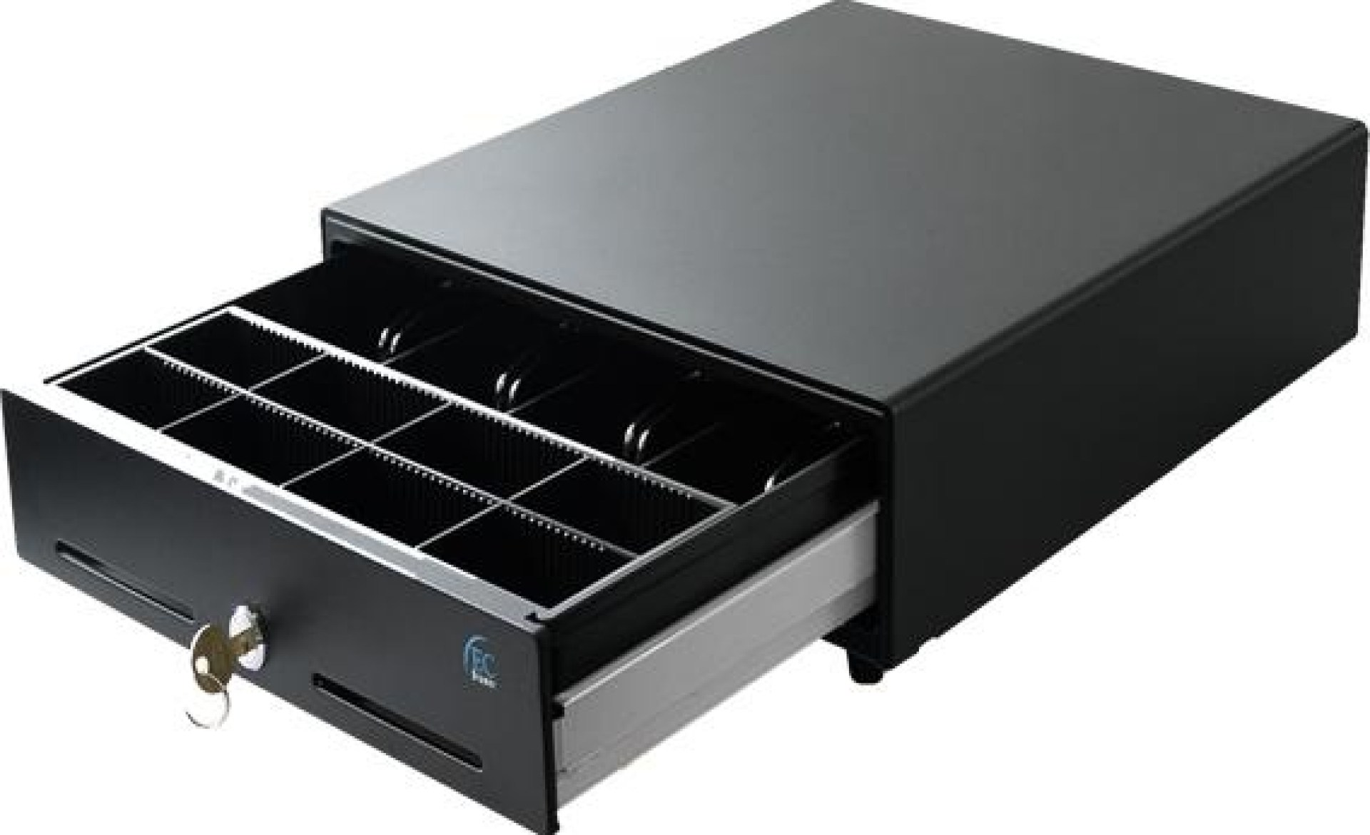 Cajón de dinero EC LINE EC-5100II-BLACK – Negro, Acero, 8, 4, Llave