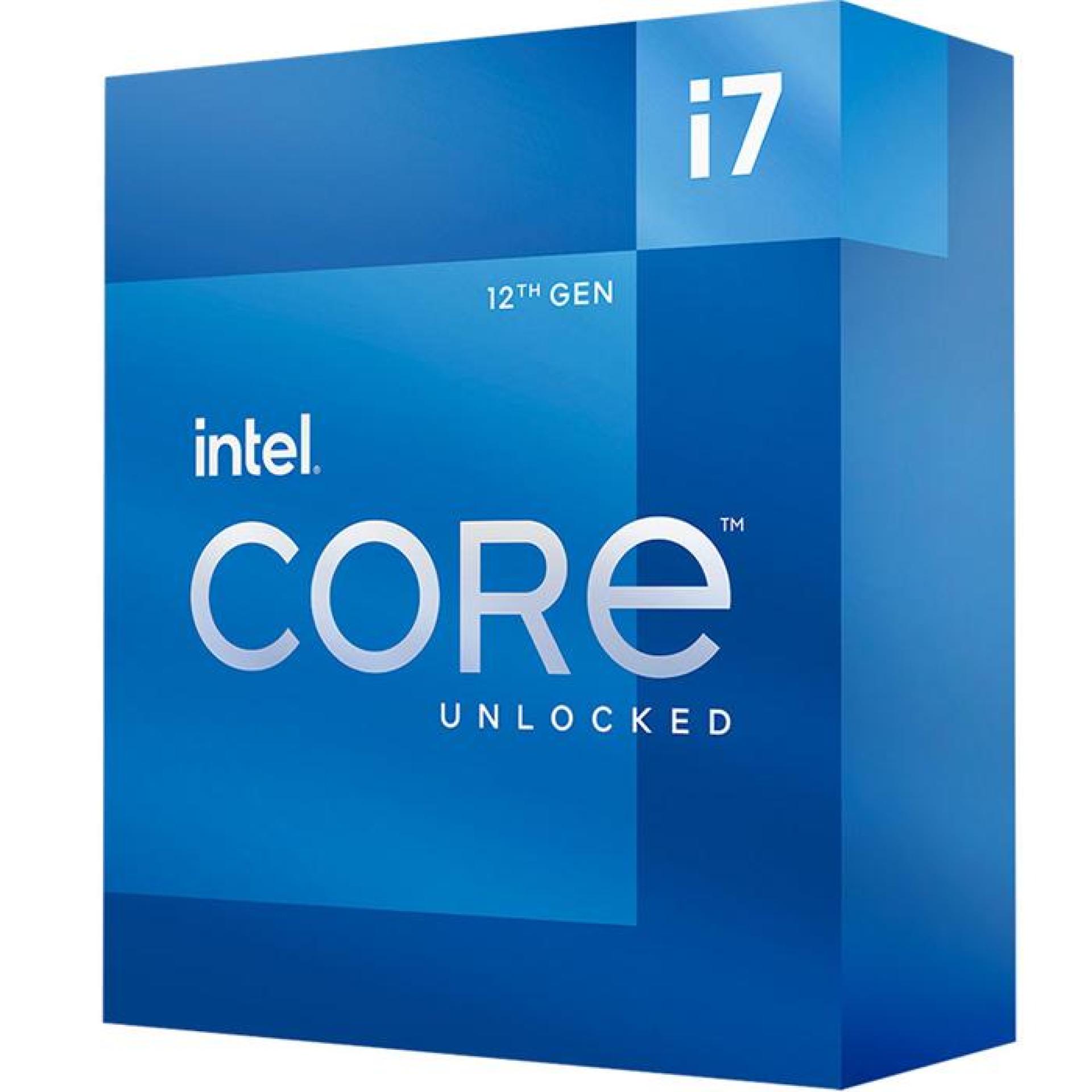 Procesador Intel Core i7-12700KF 2.70GHz – 12 núcleos Socket 1700, 25 MB Caché, Alder Lake. (REQUIERE TARJETA DE VIDEO Y VENTILADOR. SOLO CHIPSET 600)