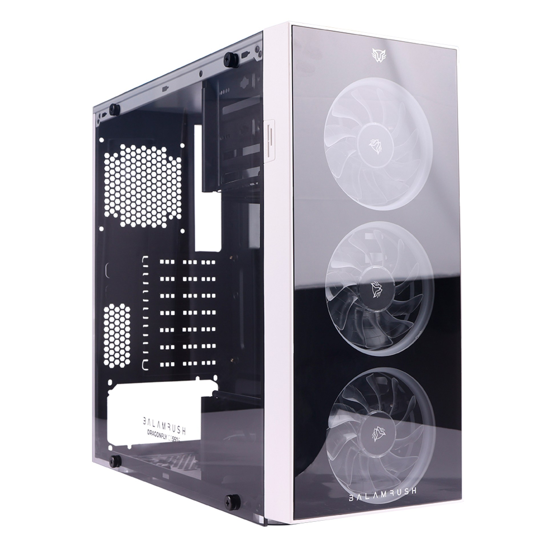 Gabinete GAMER BALAM RUSH DRAGONFLY GM320 MID Tower ATX – Micro ATX y Mini ITX Cristal Templado USB 3.0 Blanco 3 VENT