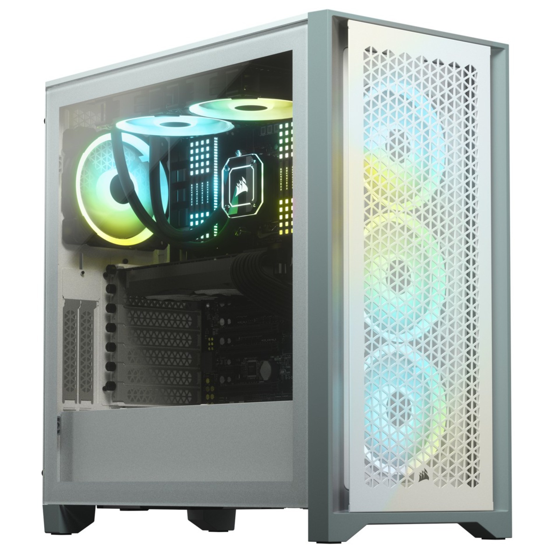 Gabinete CORSAIR  4000D Airflow CC-9011201-WW – ATX, Blanco, semitorre con cristal templado