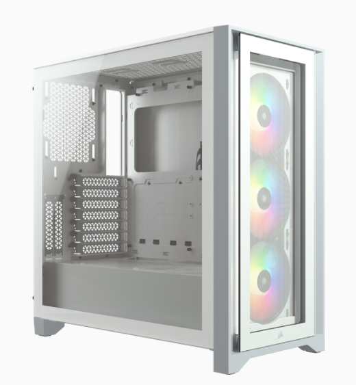 Gabinete  CORSAIR iCue 4000X RGB – Semi-Torre, Gabinete, Blanco
