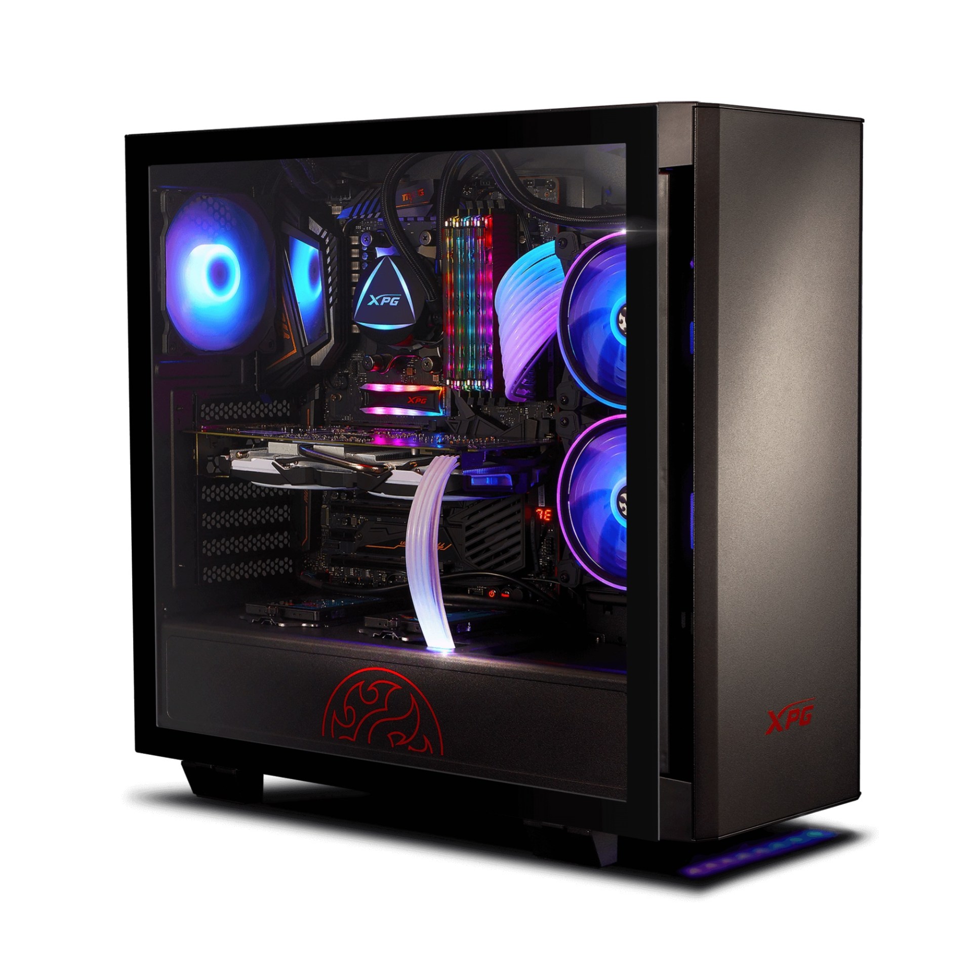Gabinete XPG Invader Black  Cristal Templado  ATX USB 3.0  Audio HD – Color -negri –