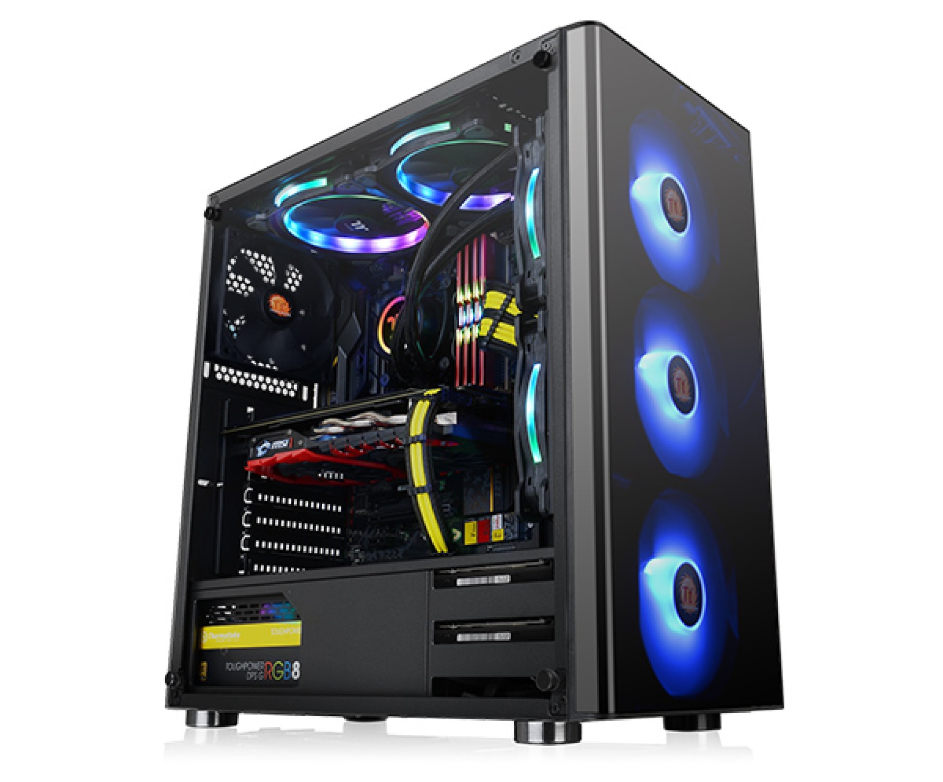 Gabinete THERMALTAKE  V200 + fuente CA-3K8-60M1WU-00 – Midi-Tower, PC, Negro