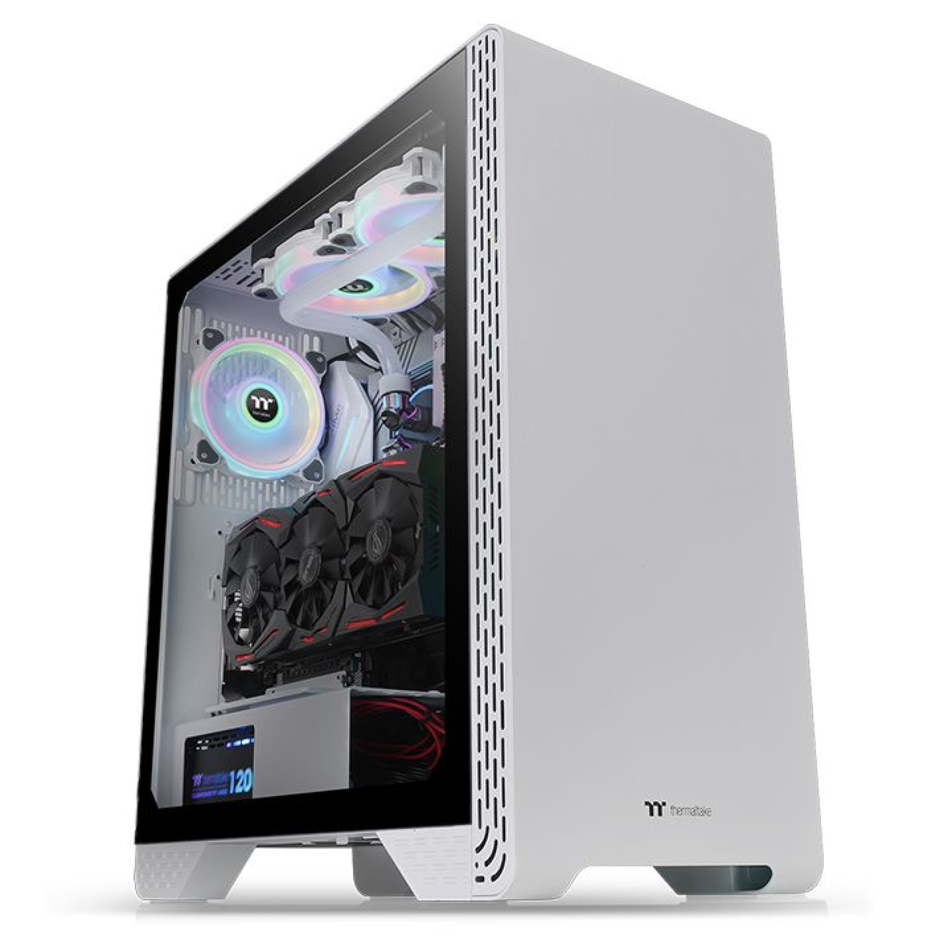 Gabinete Thermaltake S300 TG Snow Edition Mid-Tower – ATX/Micro-ATX/Mini-ITX, USB 2.0/3.0, sin Fuente, 1 Ventilador