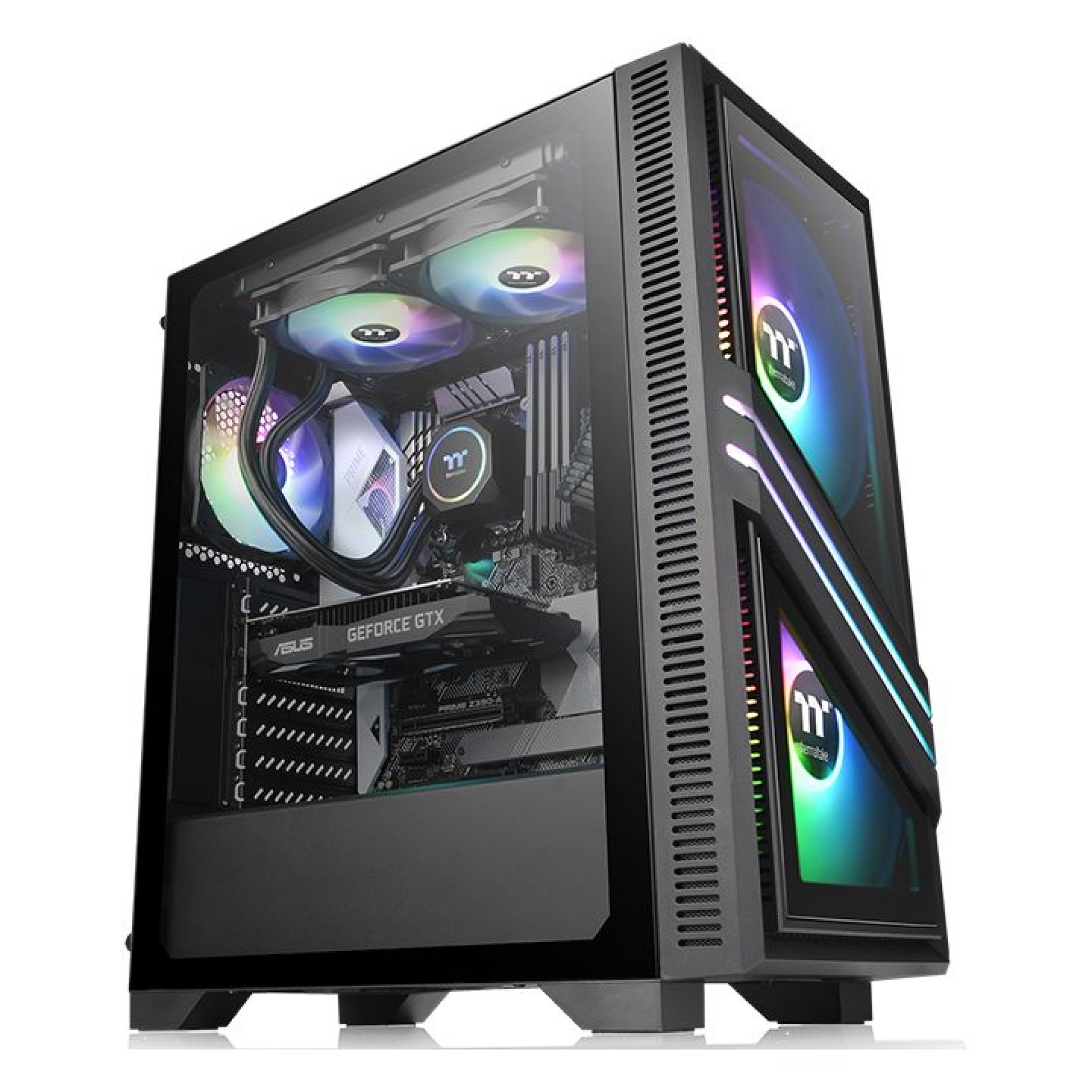 Gabinete THERMALTAKE Versa T25 TG – Gabinete, Mini ITX hasta ATX, Negro