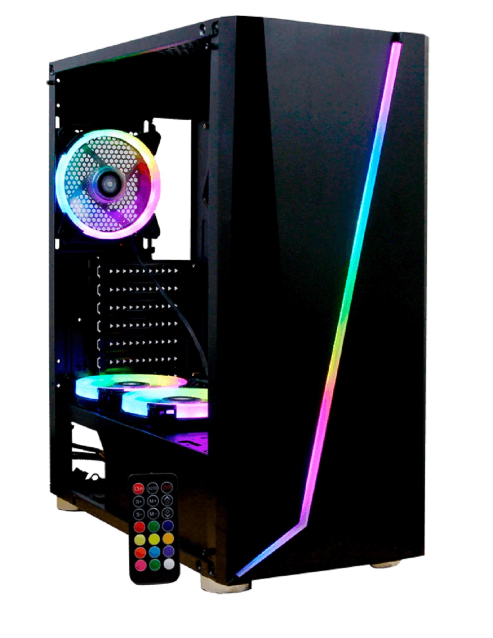 YEYIAN GABINETE GAMER ARMAGEDDON SERIE 2200 – ATX Y MICRO ATX  7 ESPACIOS DE EXPANSION, 3 VENt, OPCION A COLOCAR MAS, CONTROL REMOTO, MOD. YGA-68809