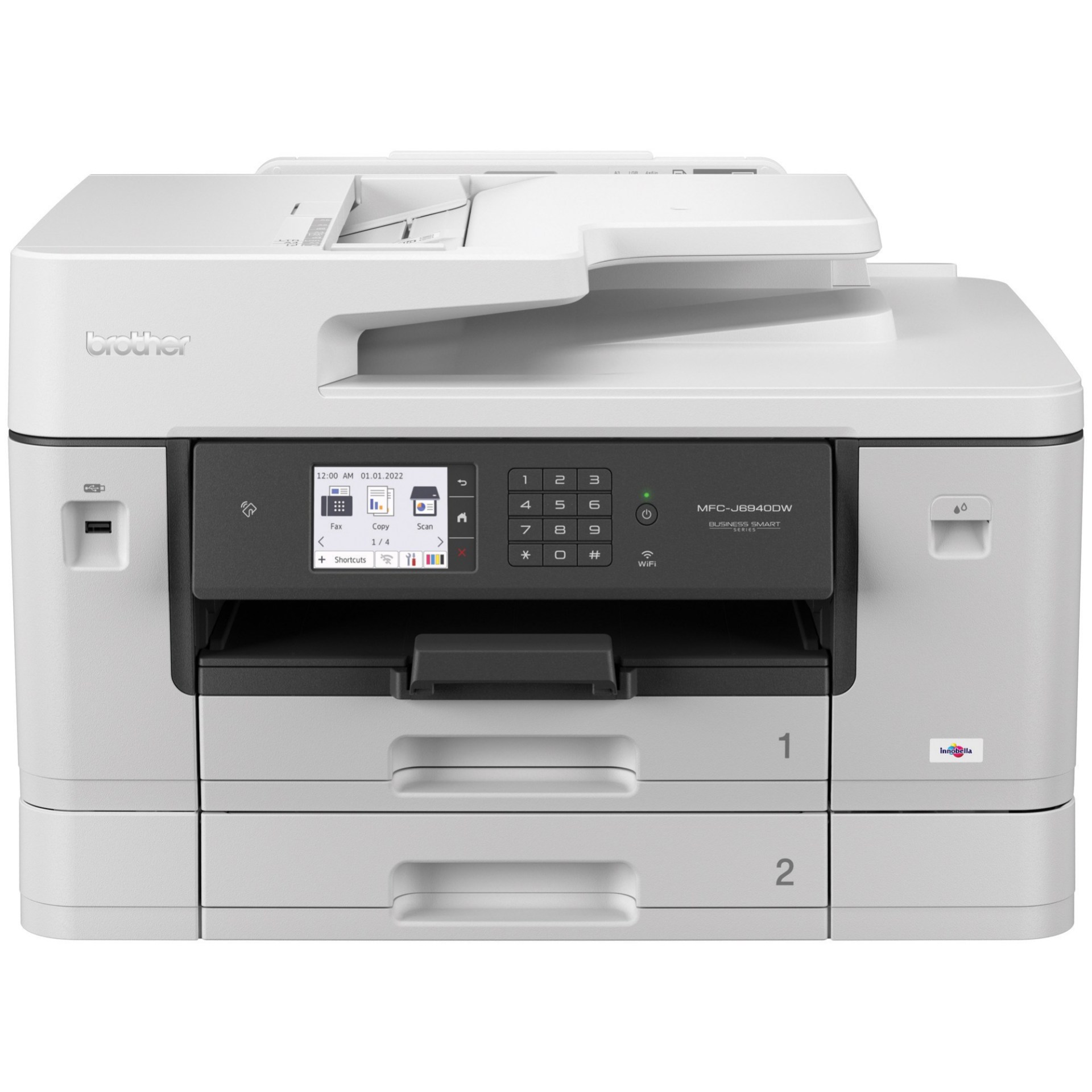Multifuncional Inkjet Brother MFCJ6940DW – 35 ppm negro/32 ppm color, full dúplex, Wifi/LAN, imprime/copia/escanea hasta tamaño doble carta/tabloide/A3