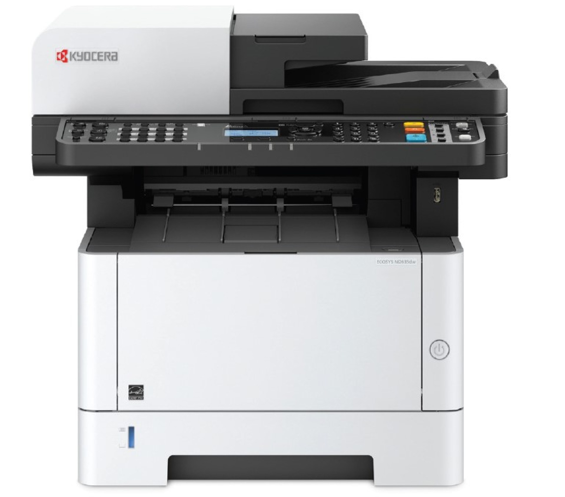 Multifuncional láser KYOCERA M2635dw 4en1 monocromático A4 – carta/oficio, 37PPM. 1200 x 1200 DPI. Cama plana Oficio, escáner ADF, WiFi, dúplex impresión