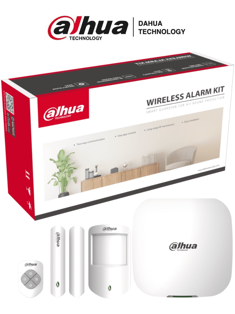 Kit de Alarma Inalámbrico con Conexión Wifi y Ethernet/ Monitoreo por APP/ Incluye Panel WiFi Ethernet – Sensor Mov., Contacto Magnético, Control Remoto NB