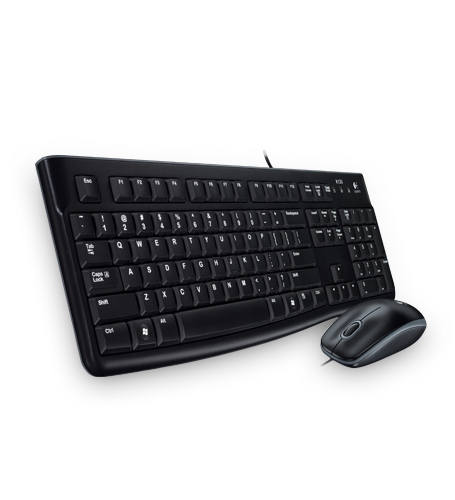 Kit de Teclado y Mouse LOGITECH Media Combo MK120 – Estándar, Negro, 1000 DPI