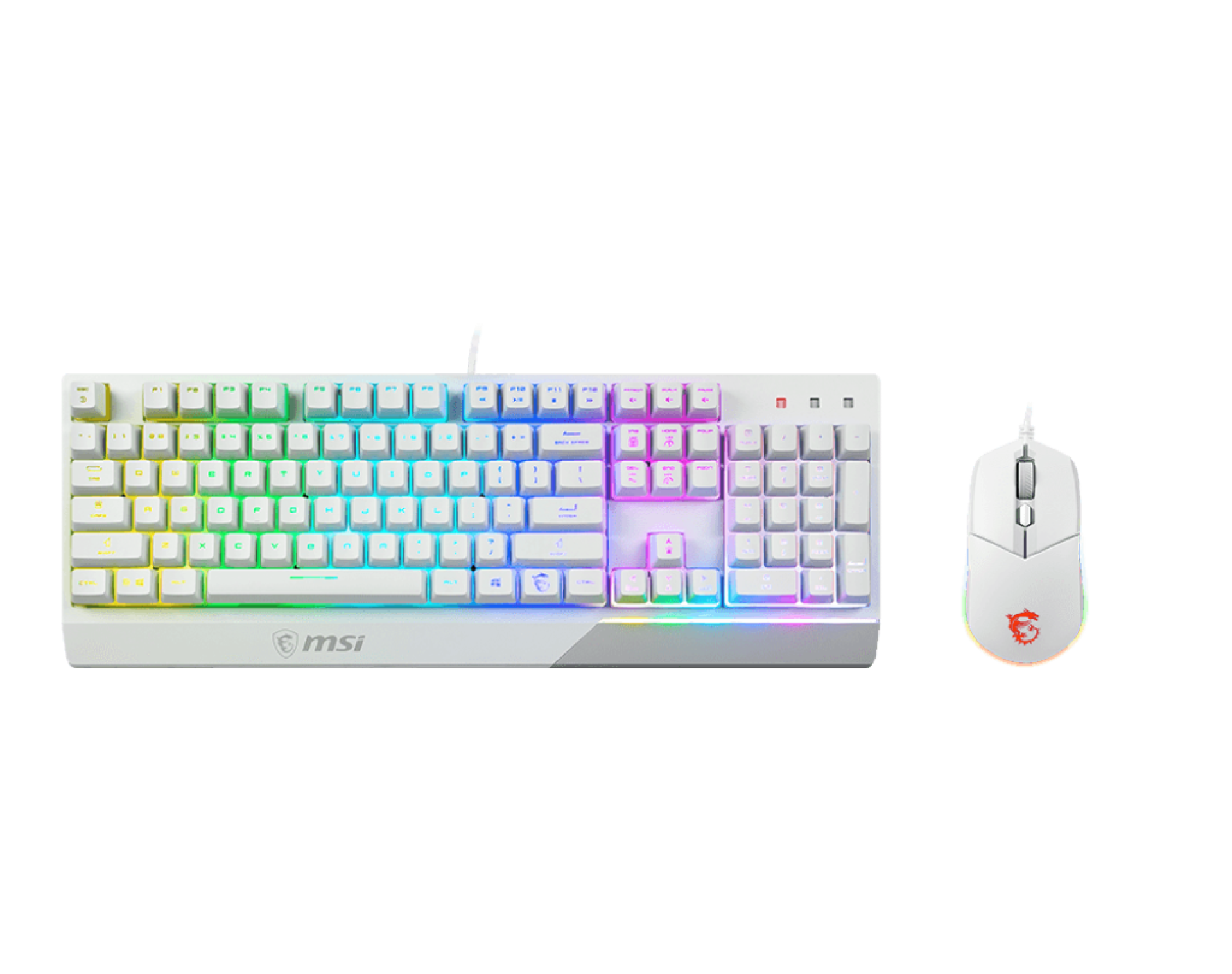 Kit Teclado y Mouse MSI GK30 – Estándar, 104 teclas, Blanco, 3200 DPI
