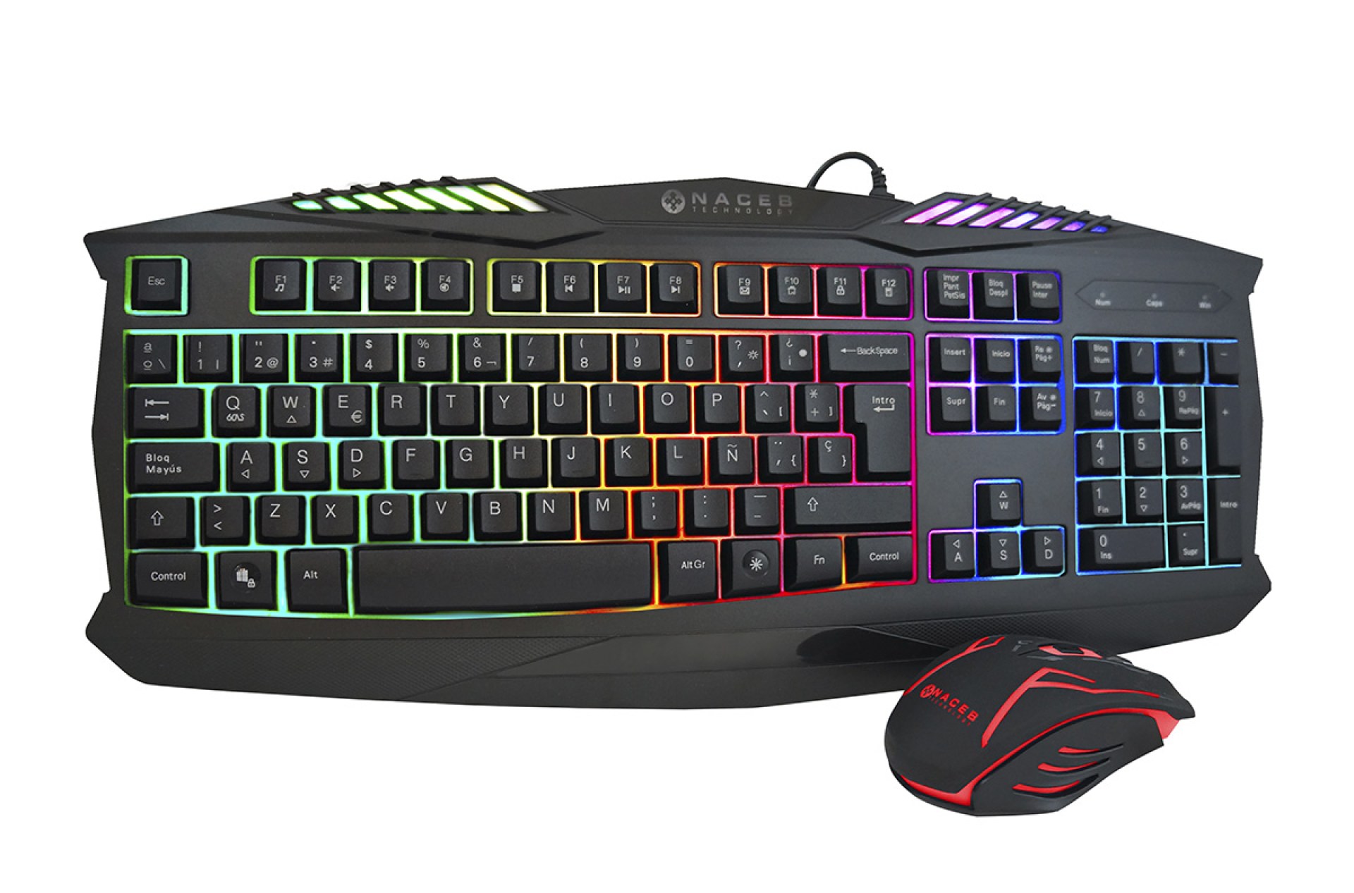 Kit de Teclado y Mouse Gaming Naceb Technology NA-617 – USB, Negro