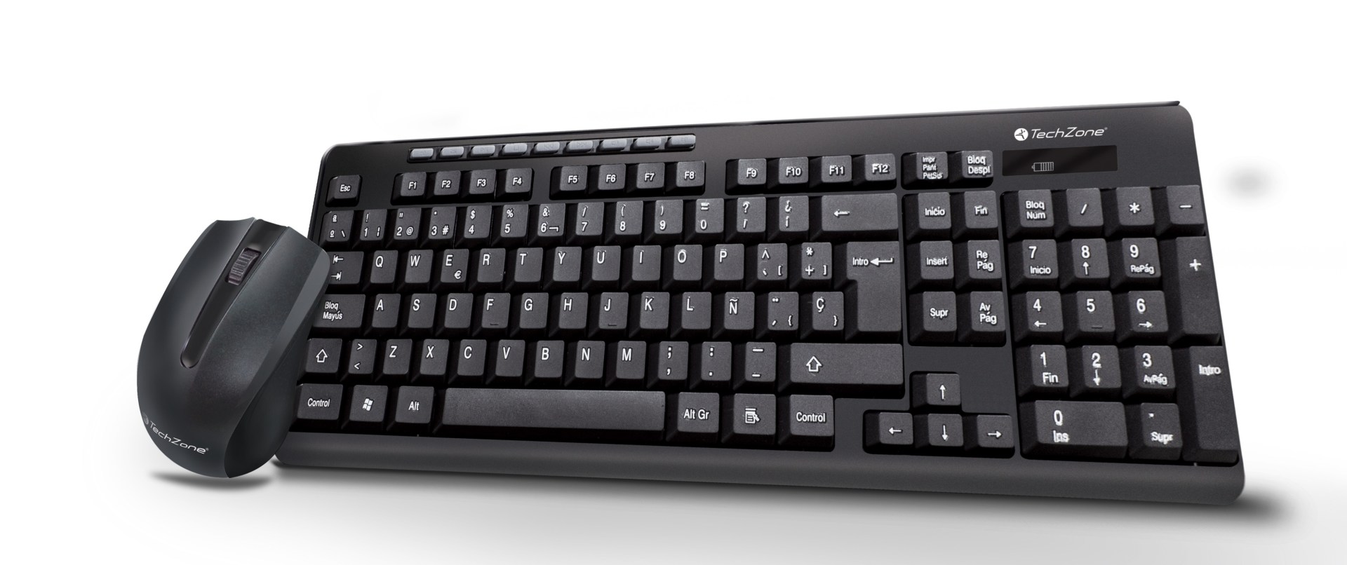 Kit Trim TechZone – combo inalámbrico con conexión USB, mouse 1000 DPI’s, teclado con 117 teclas tipo QWERTY, 1 año de garantía.