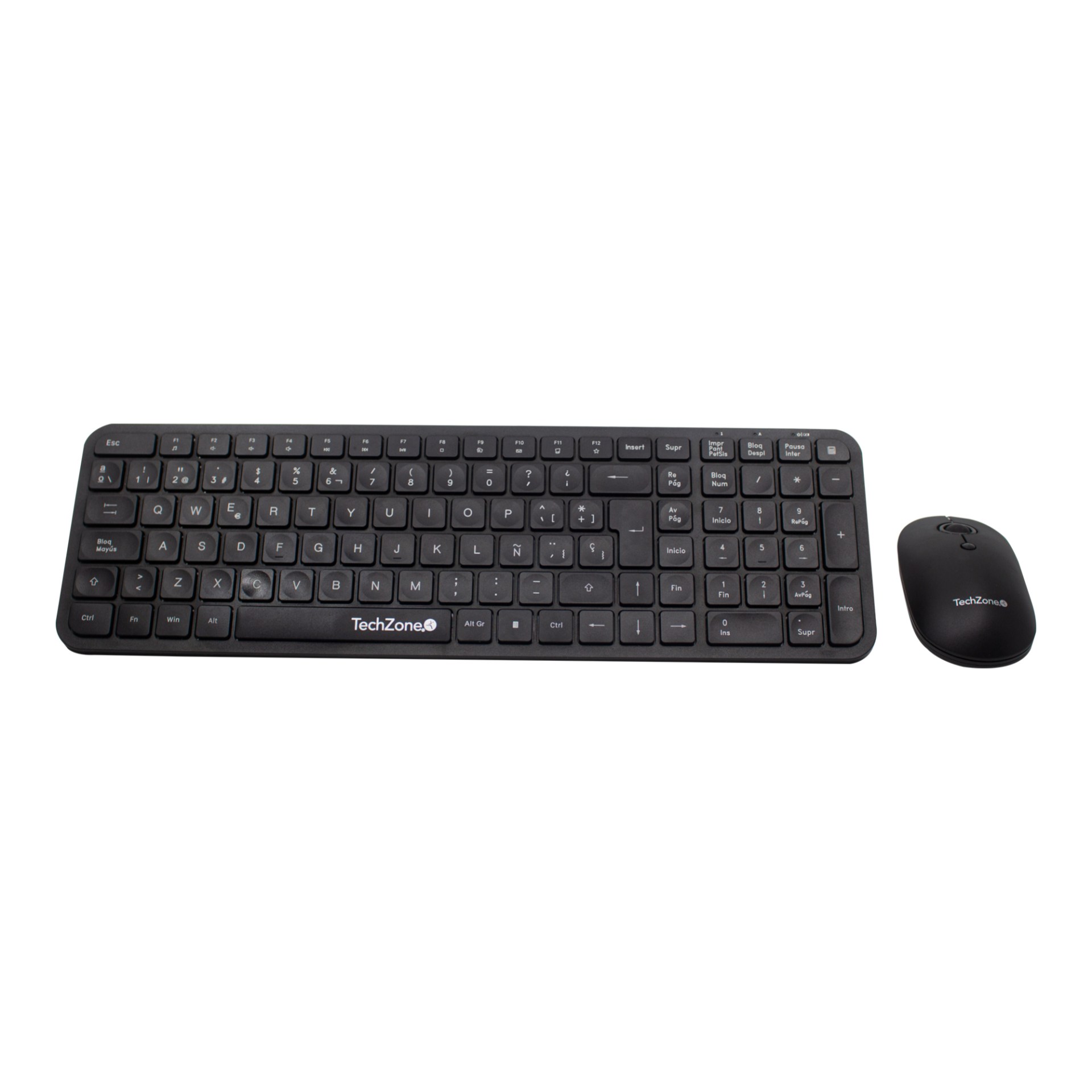 Kit Silent TechZone – combo inalámbrico con conexión USB, mouse 2400 DPI’s, teclado con 105 teclas tipo QWERTY 1 año de garantía.