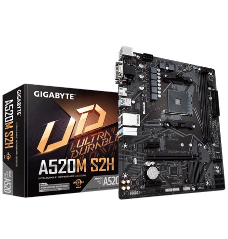 Motherboard GIGABYTE A520M S2H – DDR4, AMD, Socket AM4, Micro ATX