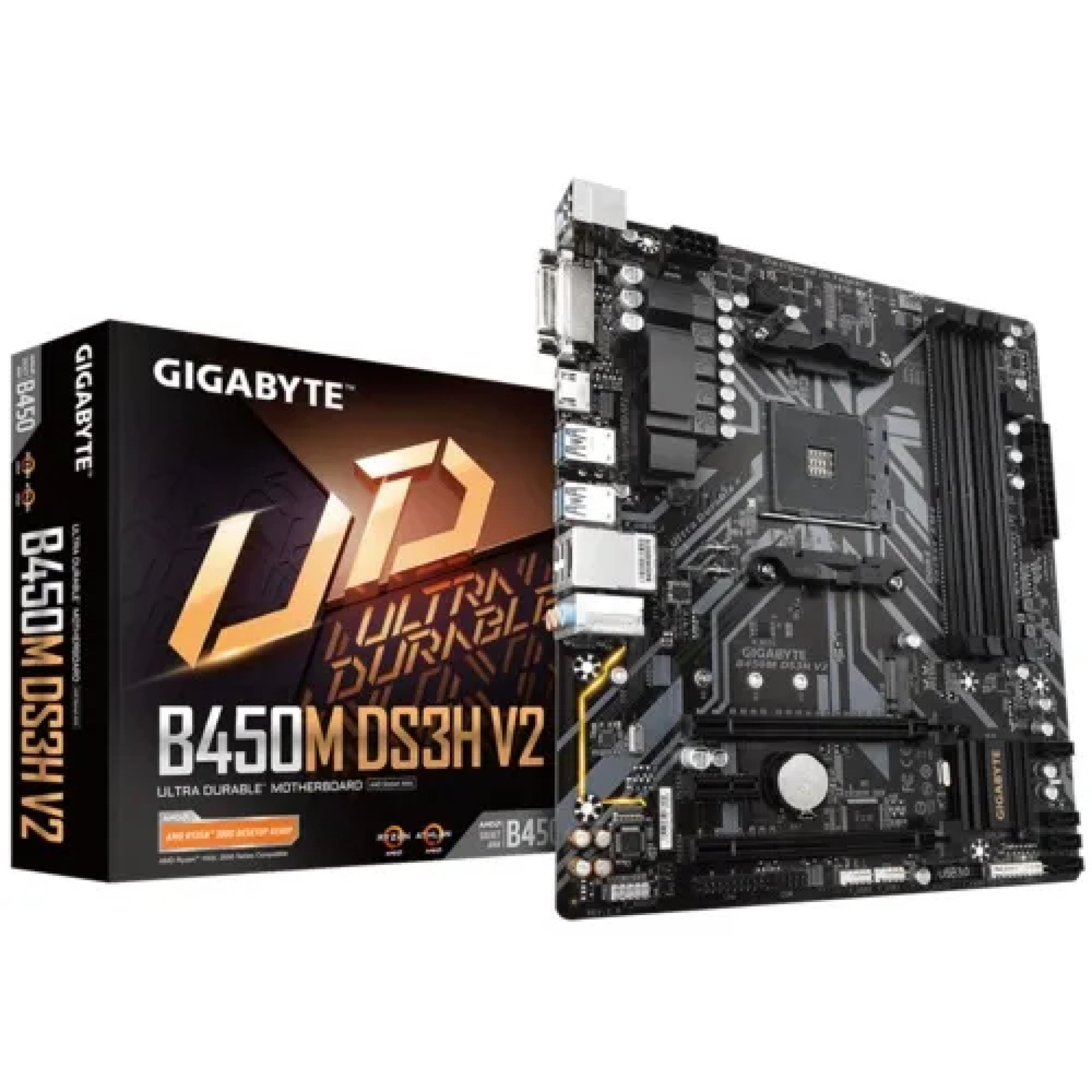 Tarjeta Madre Gigabyte micro ATX B450M DS3H V2 – S-AM4, AMD B450, HDMI, 128GB DDR4 para AMD