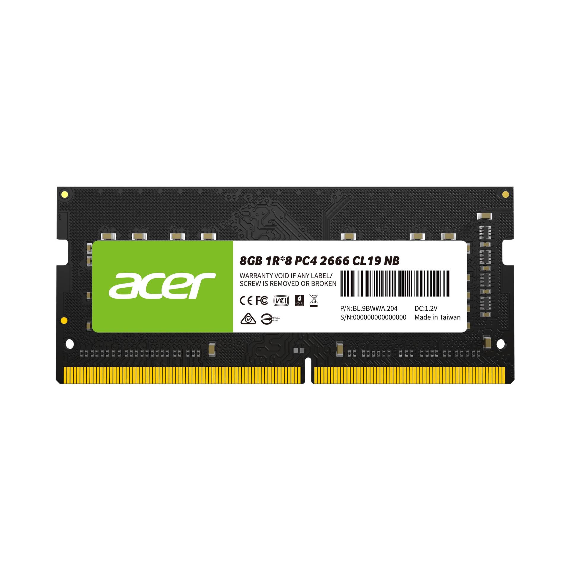 Memoria  ACER BL.9BWWA.206 – 8 GB, DDR4, 3200 MHz