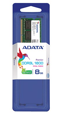 Memoria RAM ADATA PC12800 – 8 GB, DDR3L, 1600 MHz, Portátil, 204-pin SO-DIMM