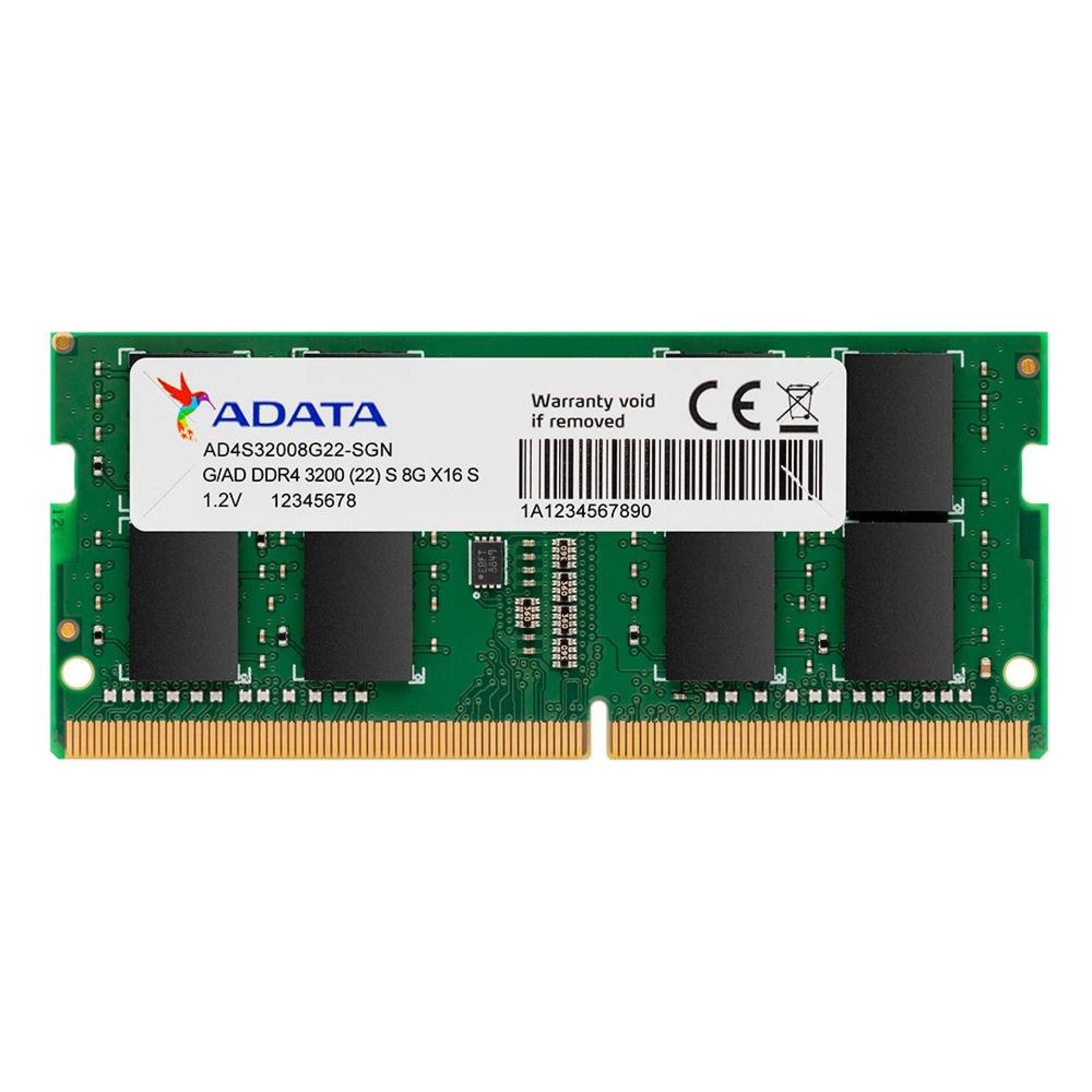 Memoria RAM ADATA AD4S32008G22-SGN – 8 GB, DDR4, 3200 MHz, SO-DIMM