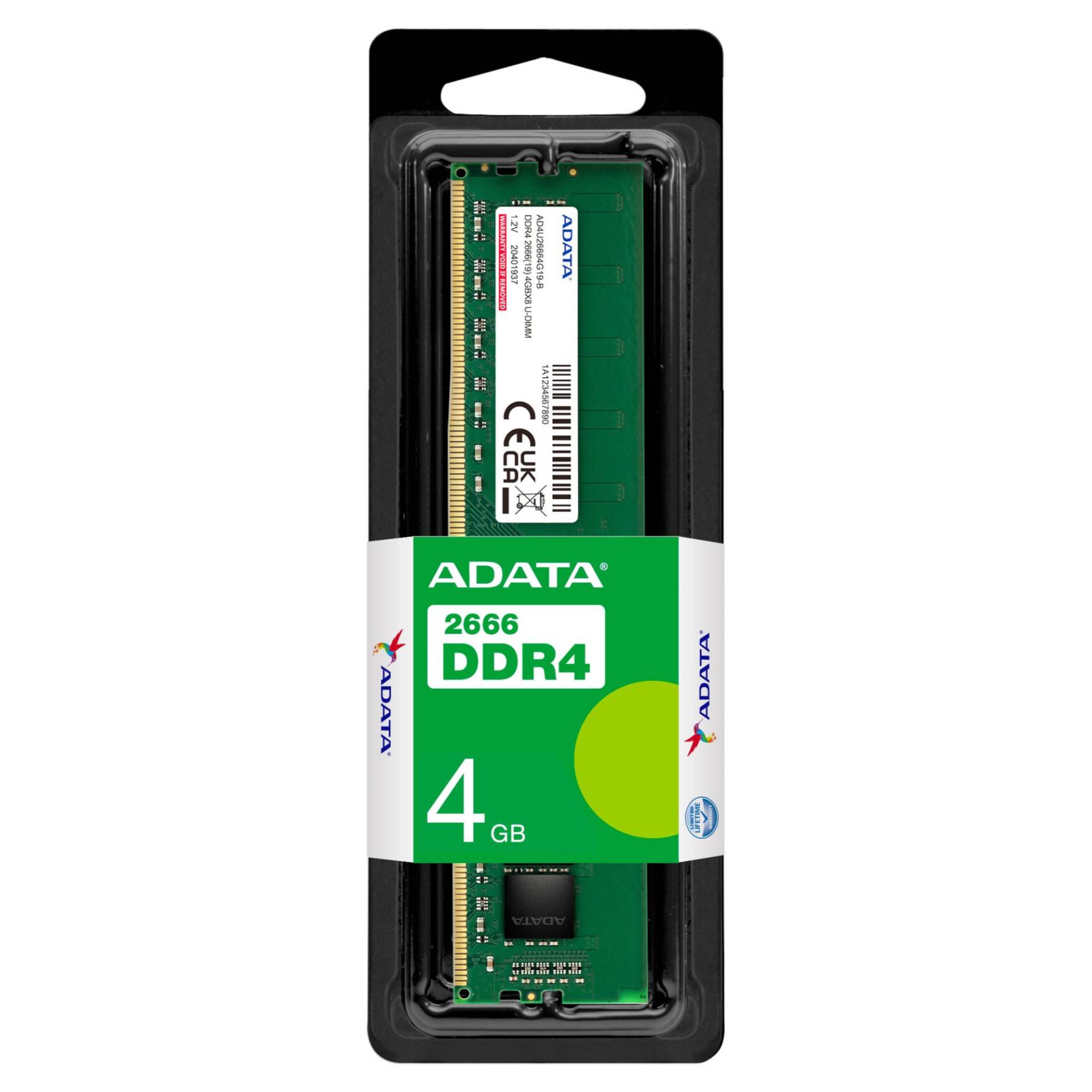 Memoria Ram ADATA AD4U26664G19-SGN – 4 GB, DDR4, 2666 MHz, UDIMM