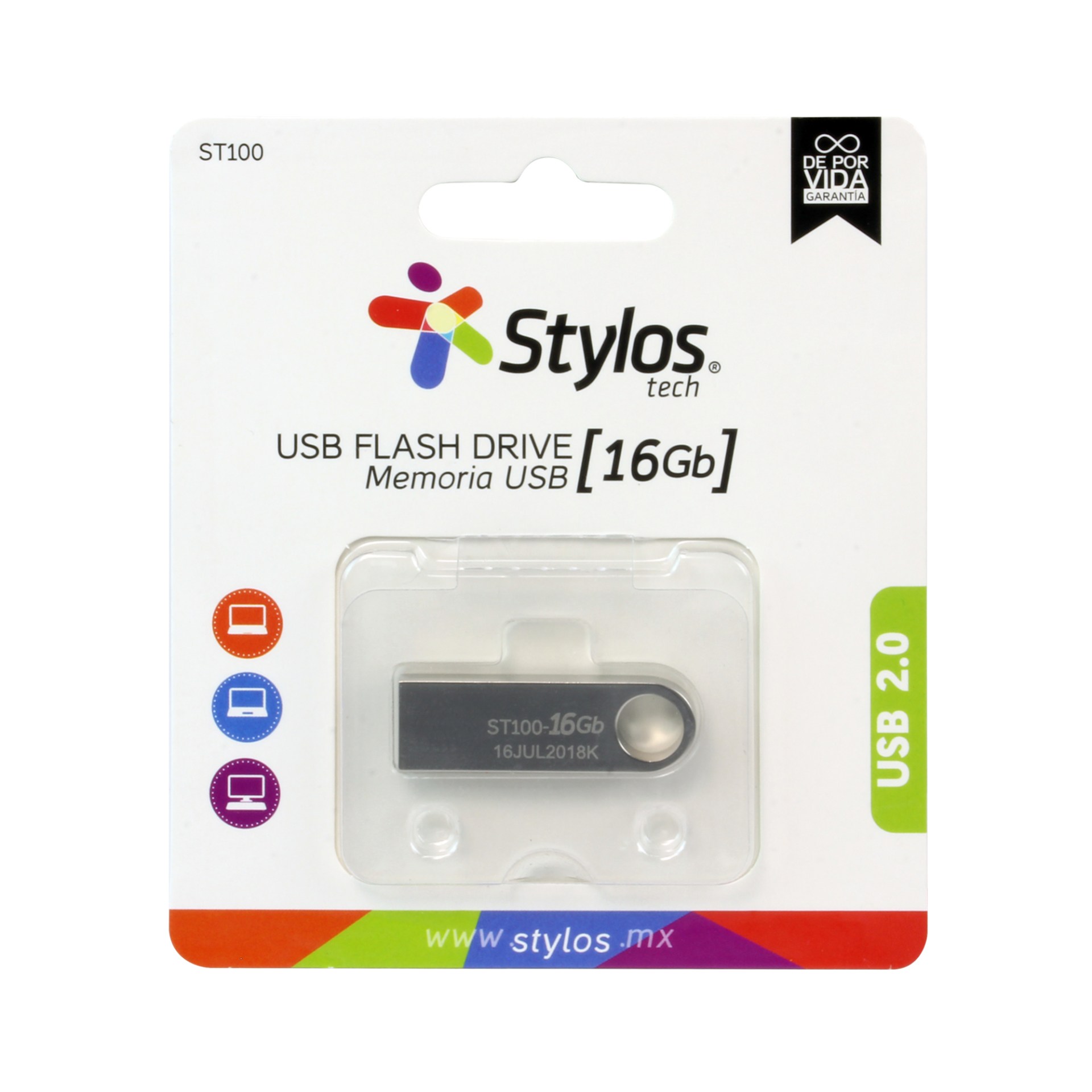 Memoria USB 16GbB Stylos. STMUSB2B –