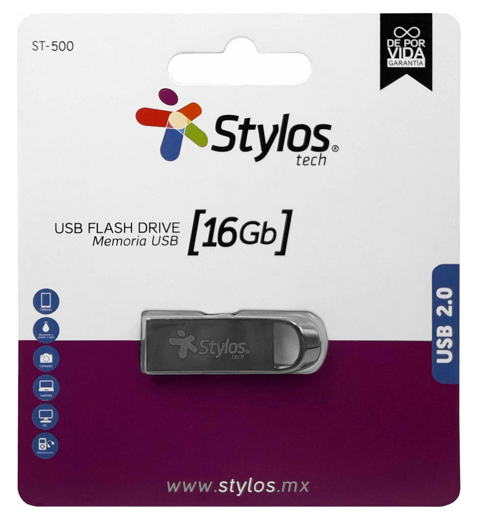 Memoria USB 2.0 16GB Stylos. STMUS516B –