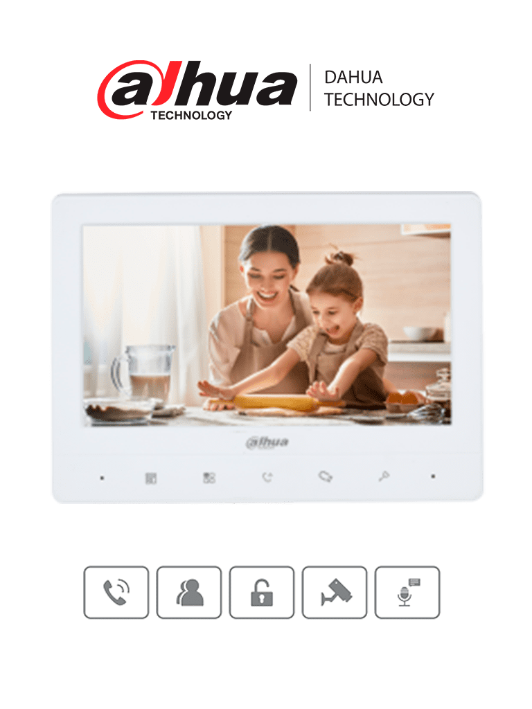Monitor Dahua Technology DHI-VTH1020J – Si, 7 pulgadas, 1204 x 600 Pixeles, Blanco
