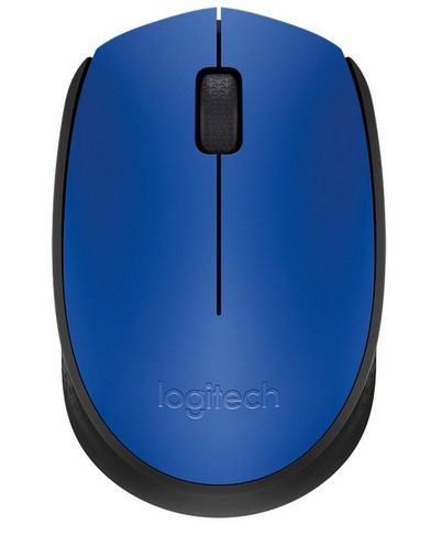 Mouse LOGITECH M170 – Negro con detalles en Azul, 3 botones, RF inalámbrico
