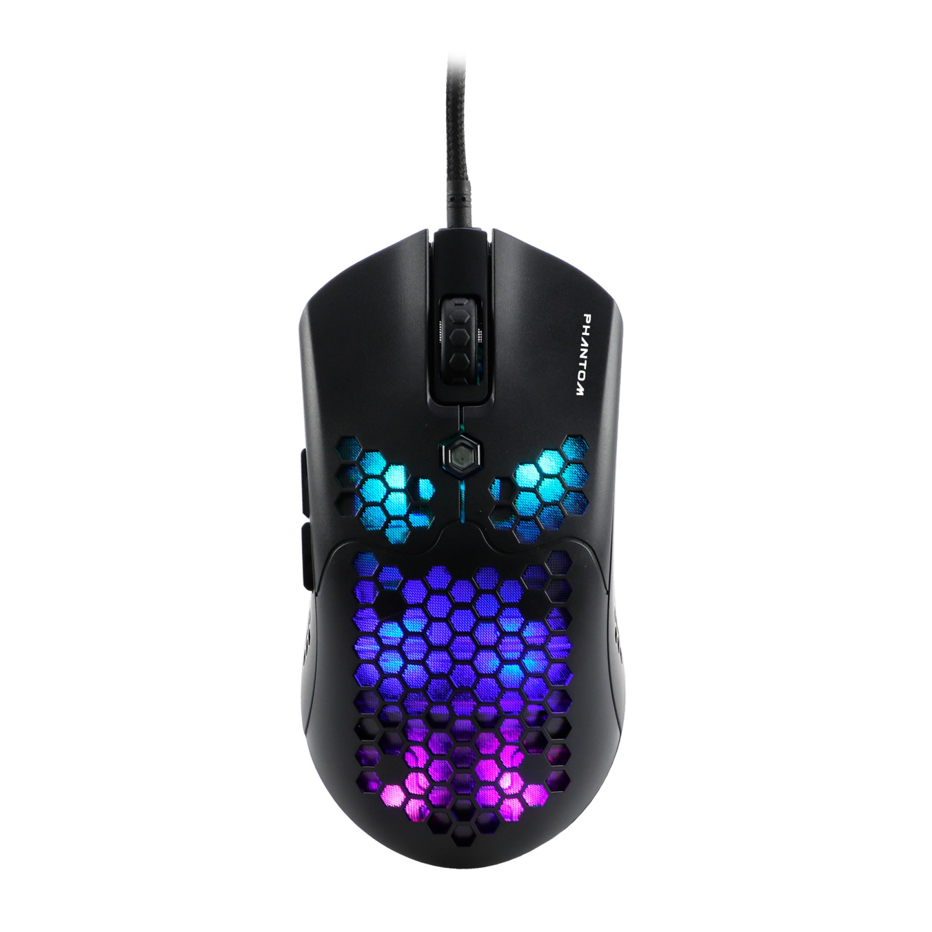 Mouse Gamer Naceb Technology Phantom – 6 Botones + Scroll, USB, 400-10000 DPI, Iluminación RGB, Sensor PAW3325, Cable Reforzado 1.8mts