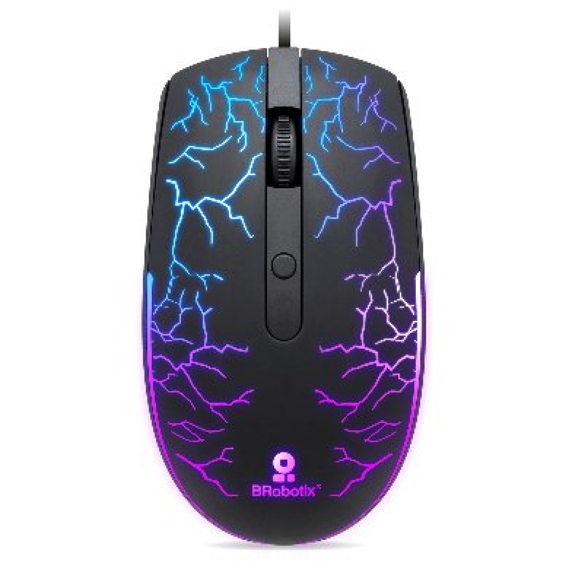 Mouse USB Iluminado RGB Storm  BROBOTIX 263946 – Negro, USB, 800/1200/1600 DPI