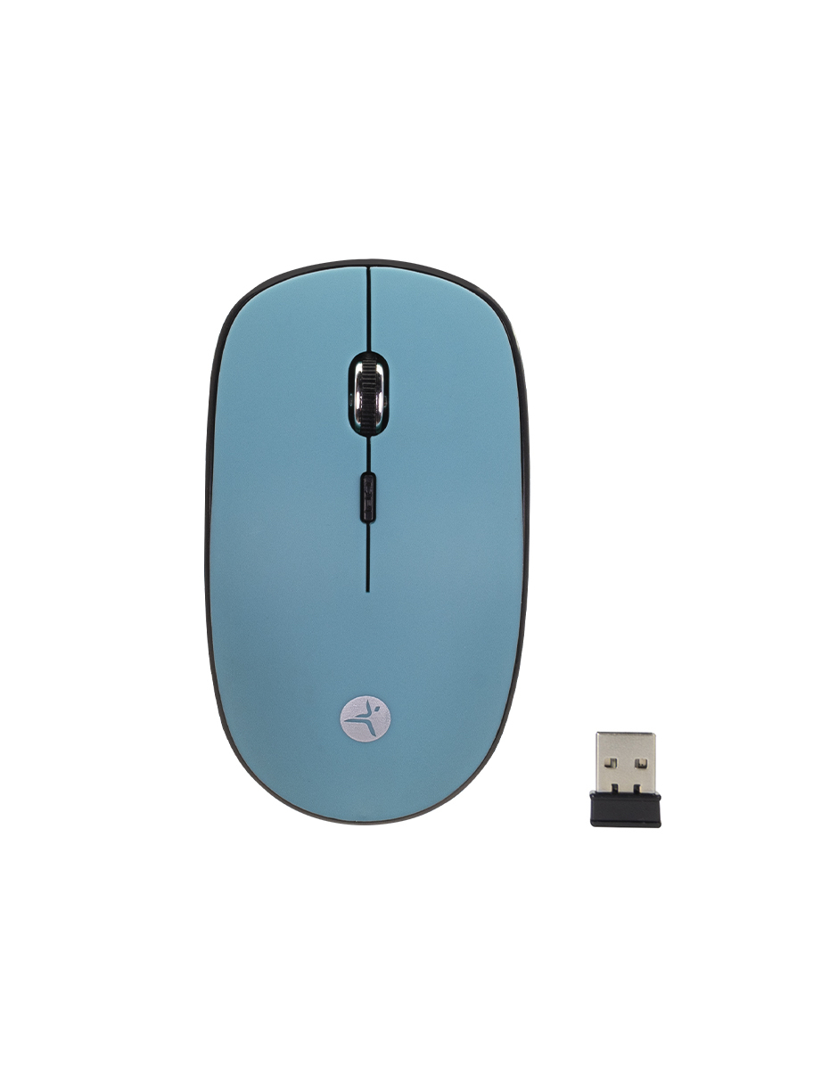 Mouse inalámbrico Terra 02 TechZone – de 1600 DP’Is, 4 botones, texturizado rubber color verde, 1 año de garantía.