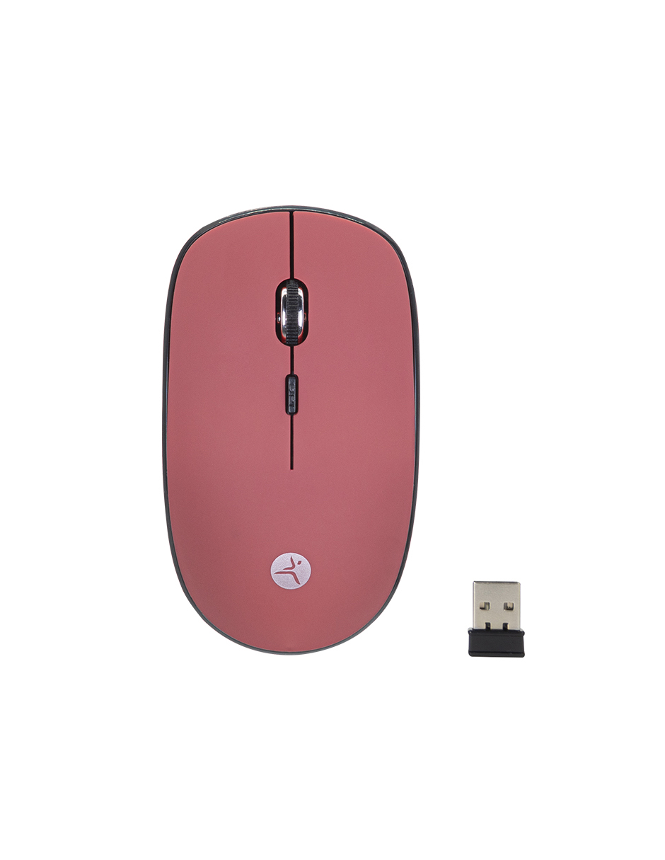 Mouse inalámbrico Terra 03 TechZone – de 1600 DPI’s, 4 botones, texturizado rubber color rojo, 1 año de garantía.