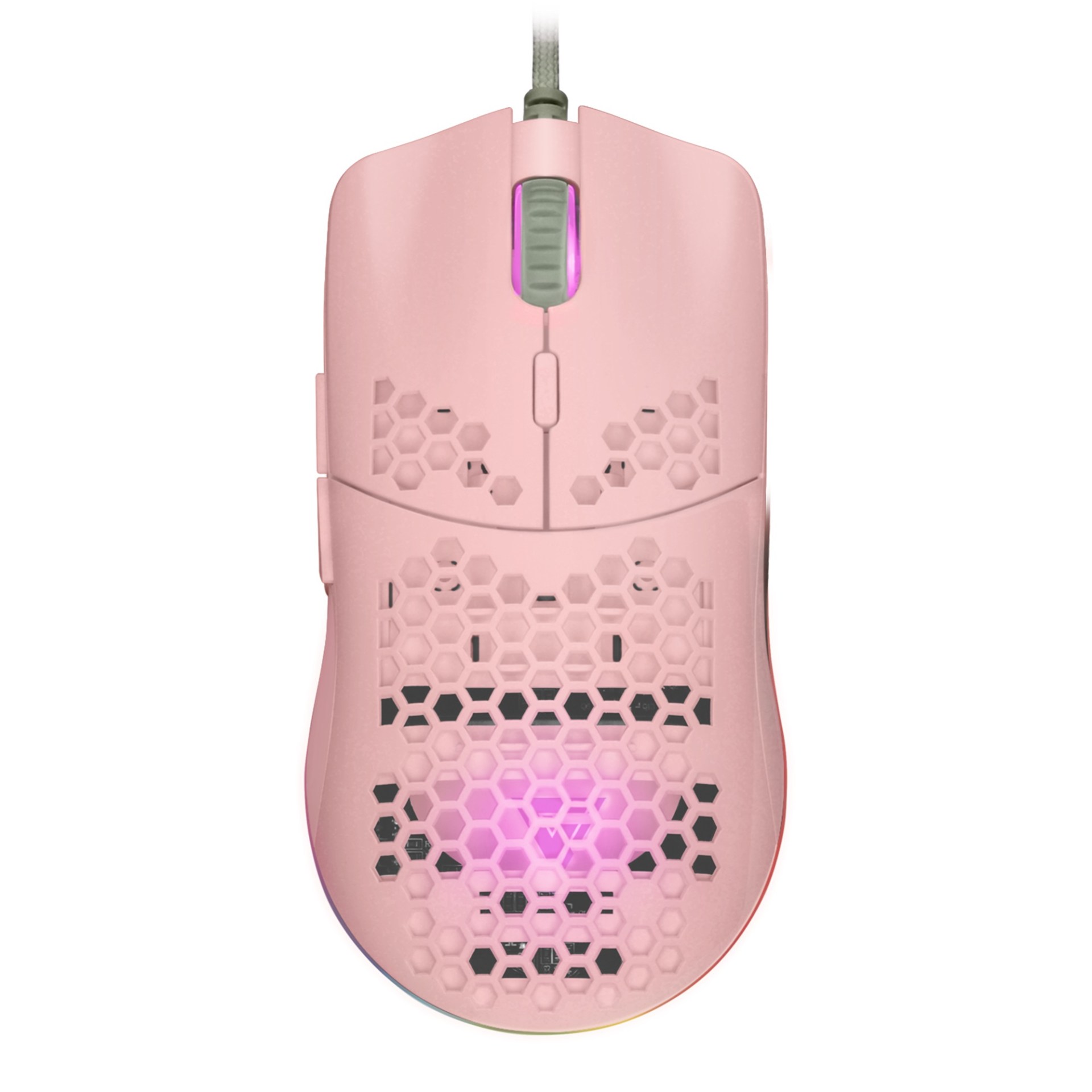 Mouse  GAME FACTOR MOG601 – Juego, Laser, 16000 DPI, Rosa
