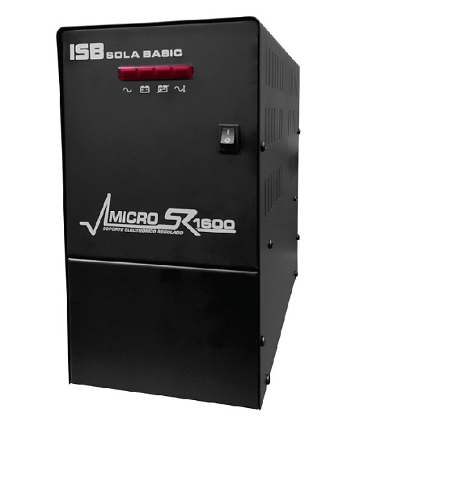 No-Break Industrias Sola Basic MICROSR 1600 VA – 1600 VA, 1000 W, Color blanco, Hogar y Oficina