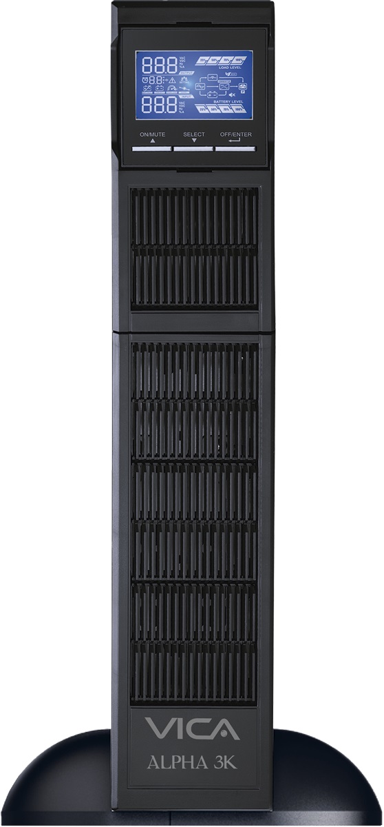 UPS Online con Doble Conversión Torre/Rack VICA ALPHA 3K-220V – 3000 VA, 3000W, Negro