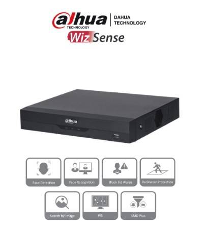 NVR 8MP (4K) 16 Canales IP – WizSense Con IA, Rendimiento 144 Mbps, Smart H.265+, 1 Ch Reconocimiento Facial o 1 Ch Protección Perimetral o 4 Ch de SMD