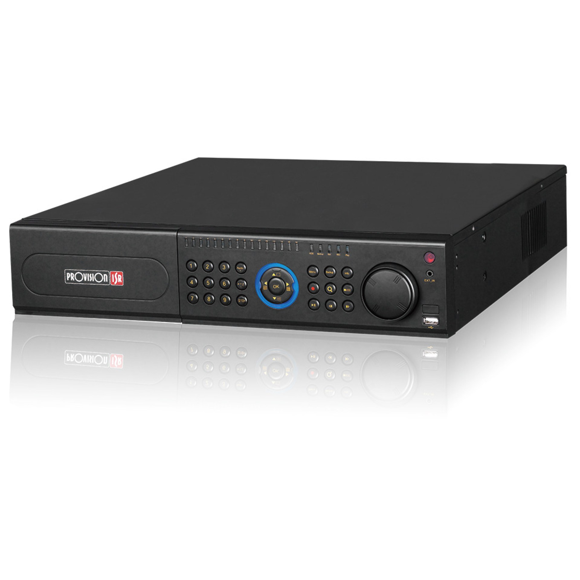 NVR de 64 canales Via Red – soporta camaras IP de hasta 8 MP, 8xHDD 8 TB, 4K+FHD HDMI, analítico detección facial, Raid, Alarma