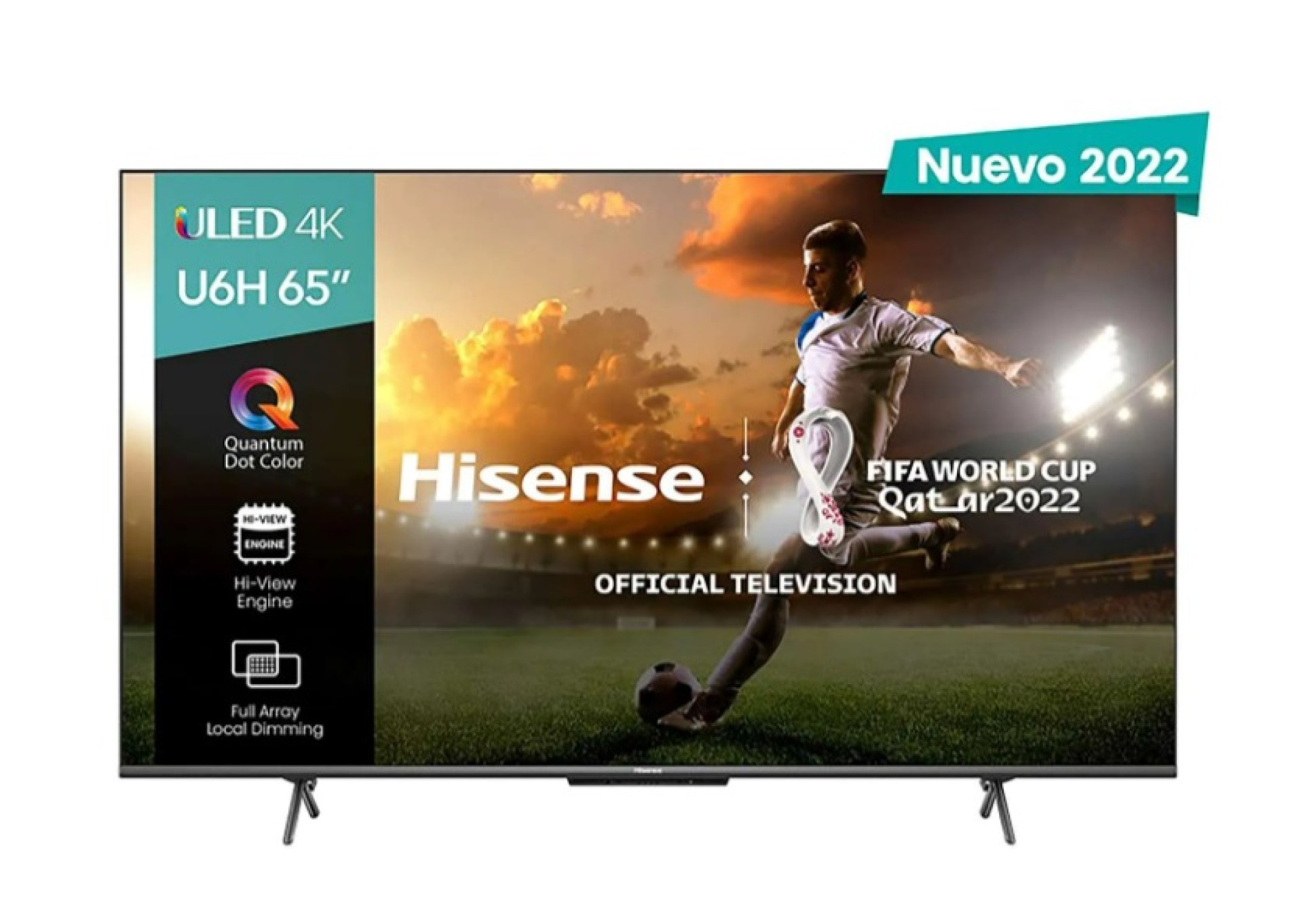 Televisor Hisense 65U6H – 65 pulgadas, ULED 4K UHD, 3840 x 2160 Pixeles, QUANTUM SMART GOOGLE