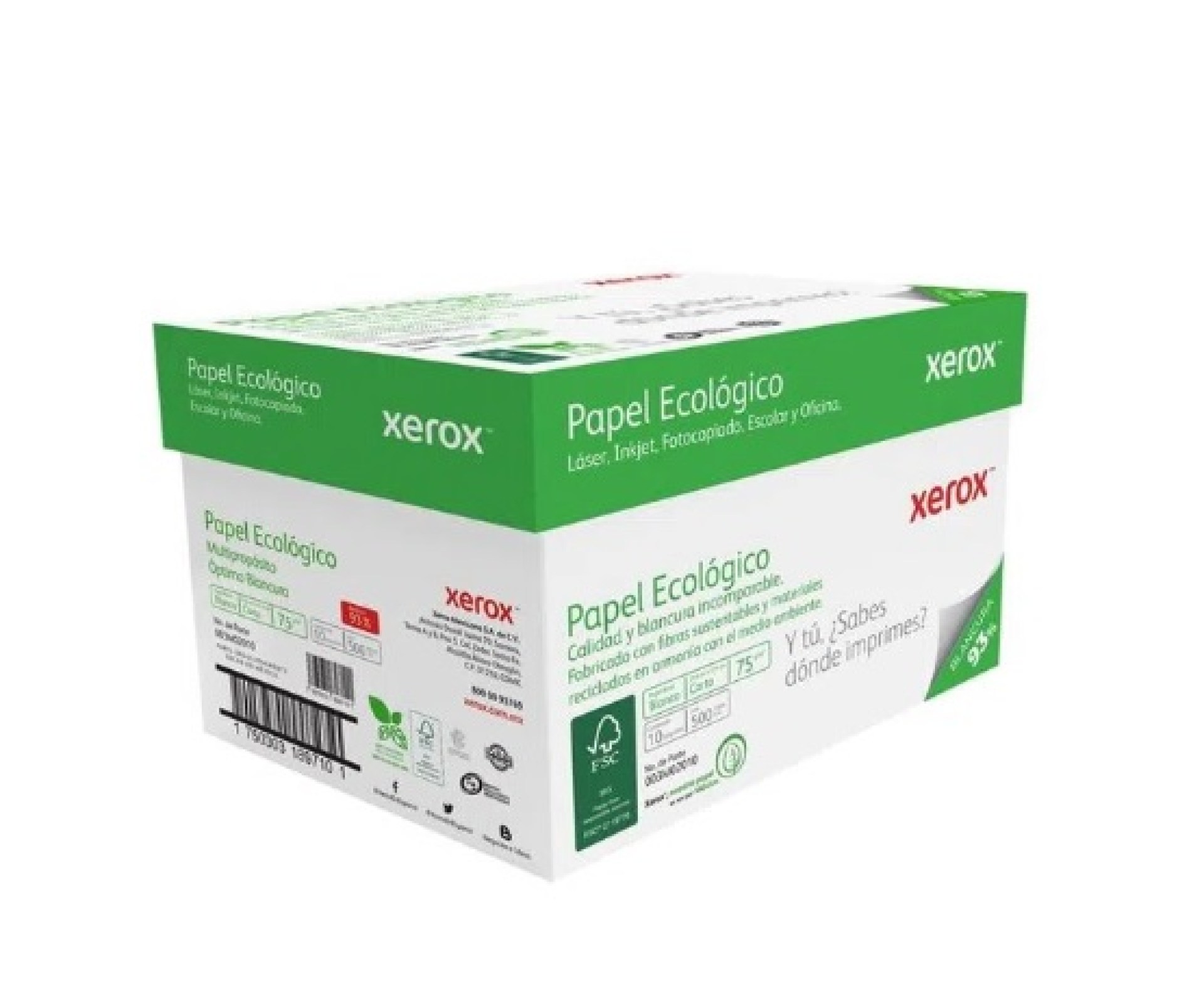 XEROX PAPEL ECOLOGICO CARTA 93  BLANCURA –