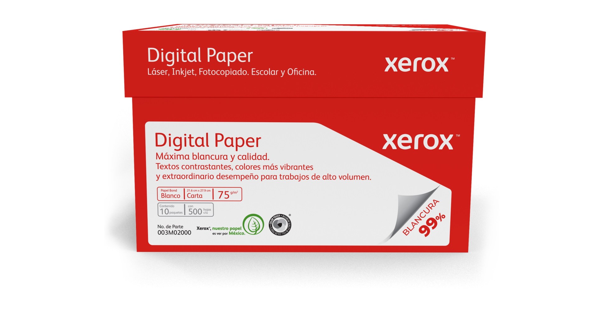 XEROX PAPEL DIGITAL ROJO CARTA 99  BLANCURA –
